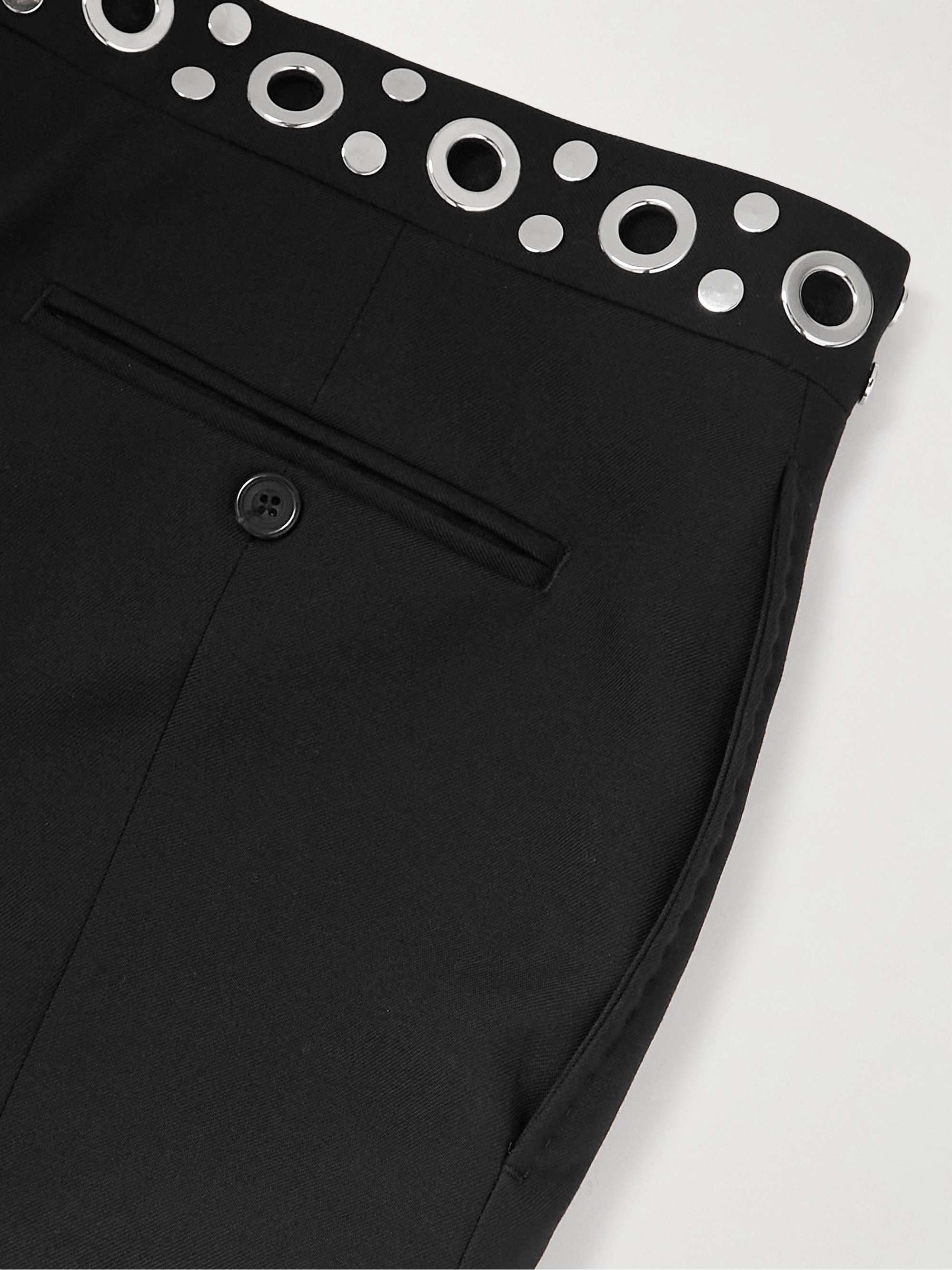 ALEXANDER MCQUEEN Slim-Fit Embellished Wool-Twill Trousers