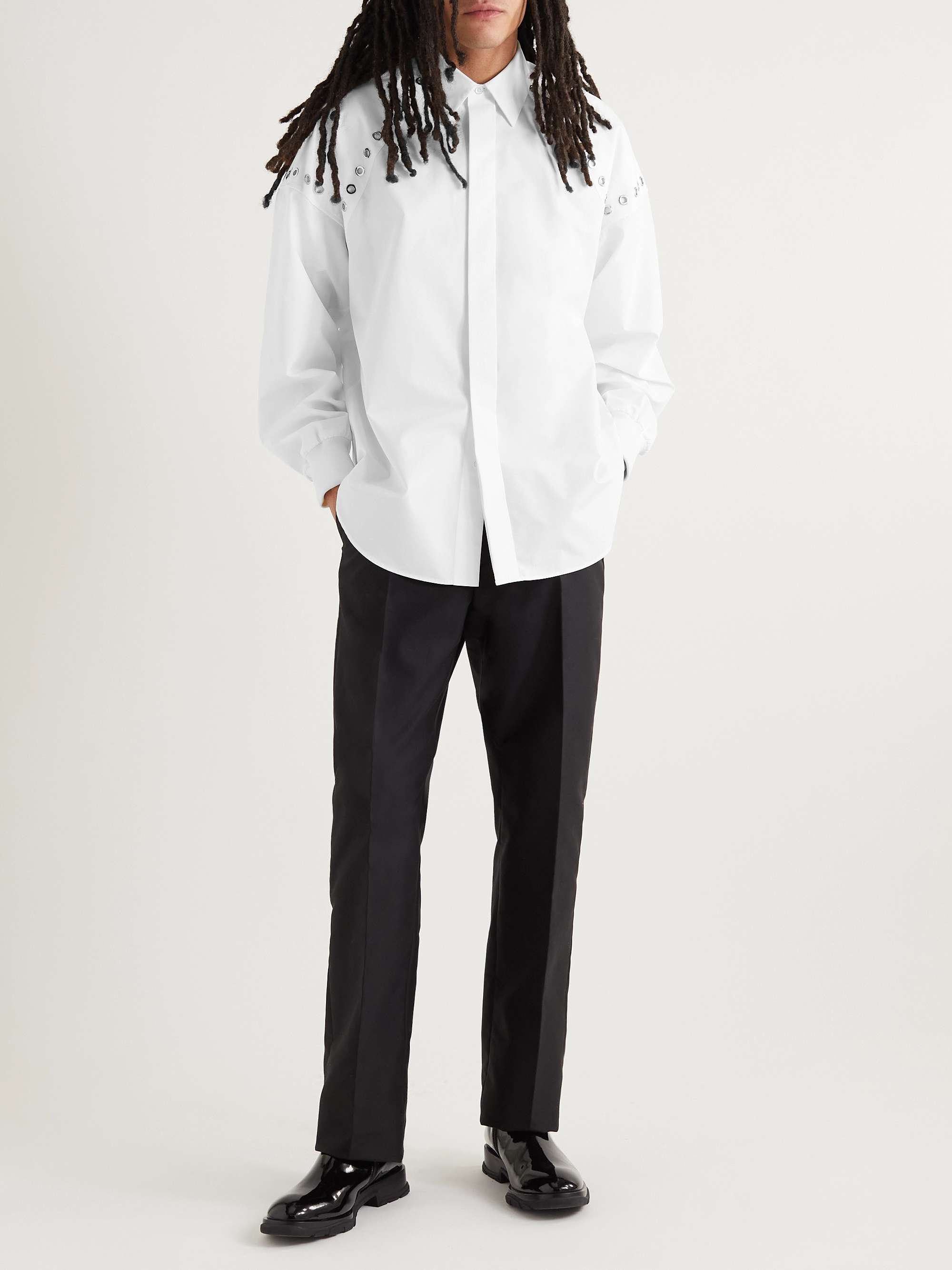 ALEXANDER MCQUEEN Studded Cotton-Poplin Shirt