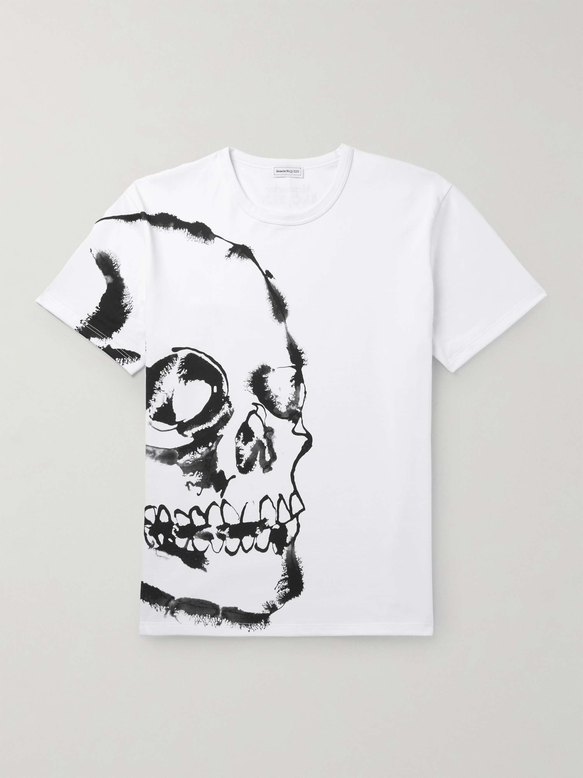 ALEXANDER MCQUEEN Minimal Skull Printed Cotton-Jersey T-Shirt