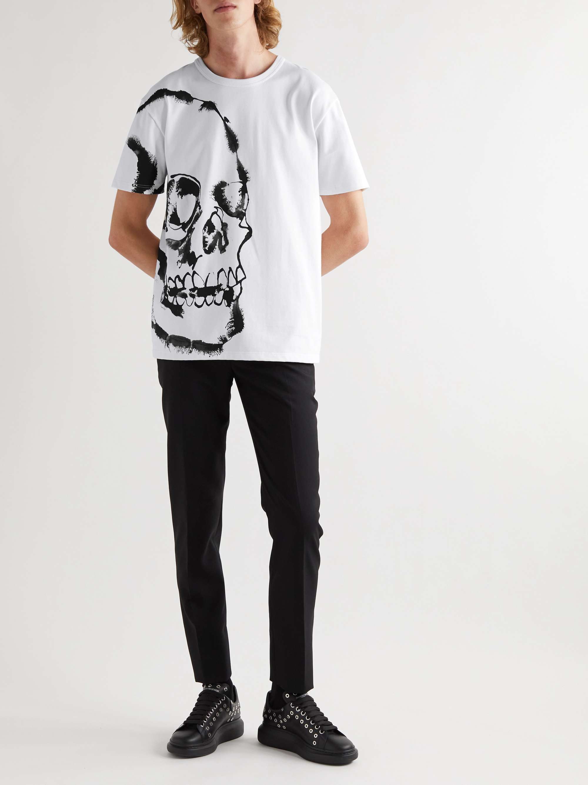 ALEXANDER MCQUEEN Minimal Skull Printed Cotton-Jersey T-Shirt