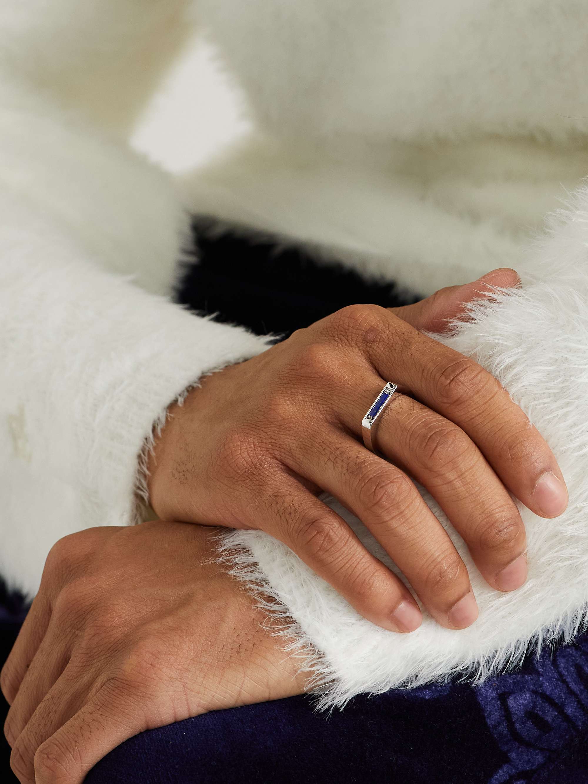 SUZANNE KALAN White Gold, Lapis Lazuli and Diamond Ring