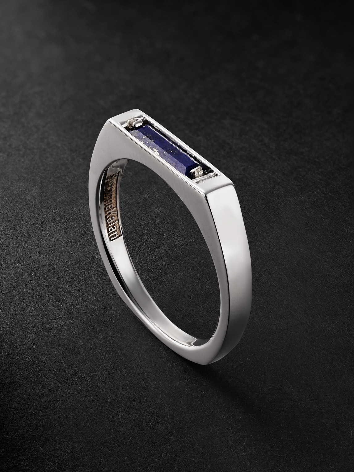 Suzanne Kalan 18-karat White Gold, Lapis Lazuli And Diamond Ring In Blue