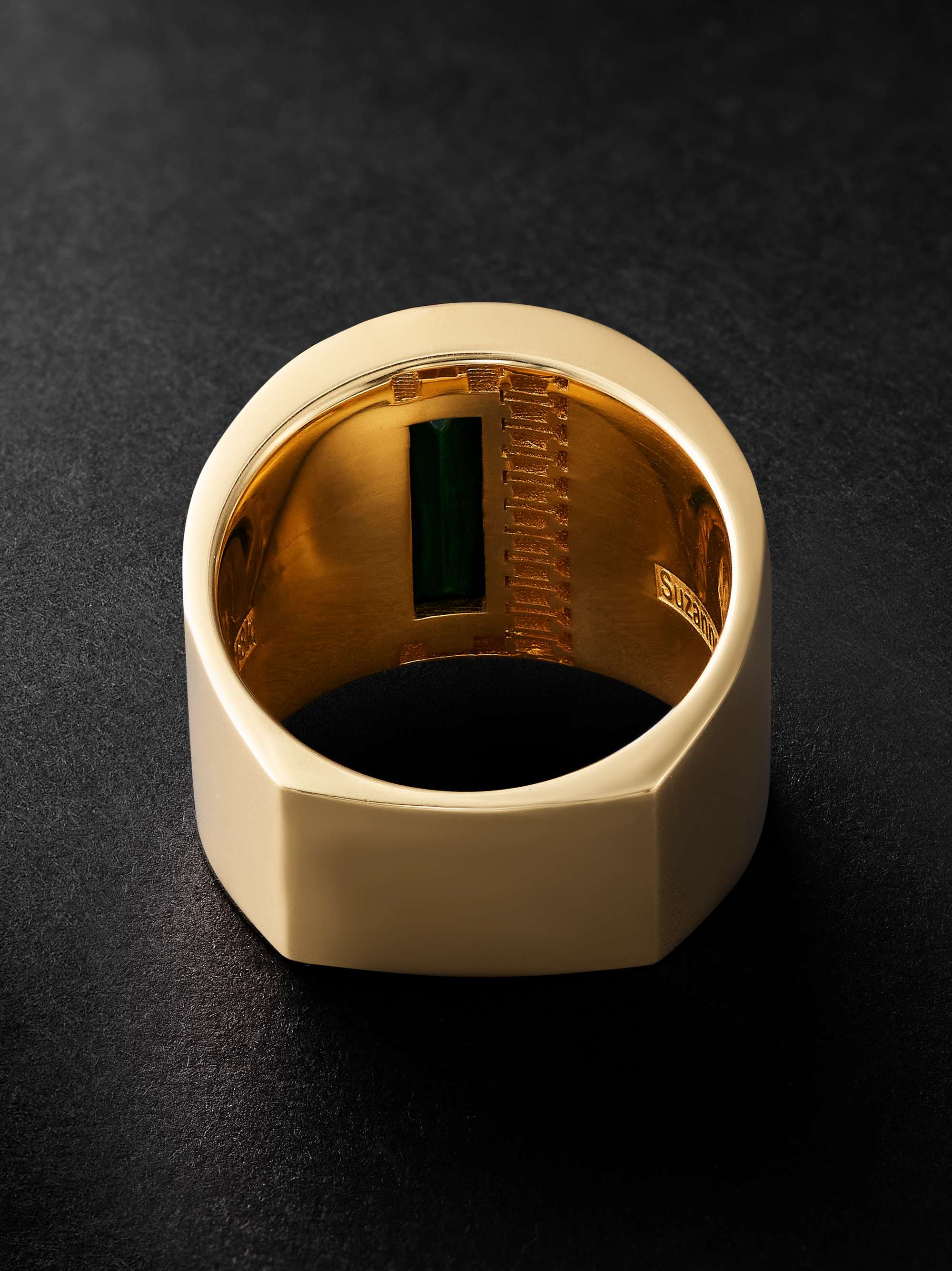 SUZANNE KALAN Gold, Malachite and Diamond Ring