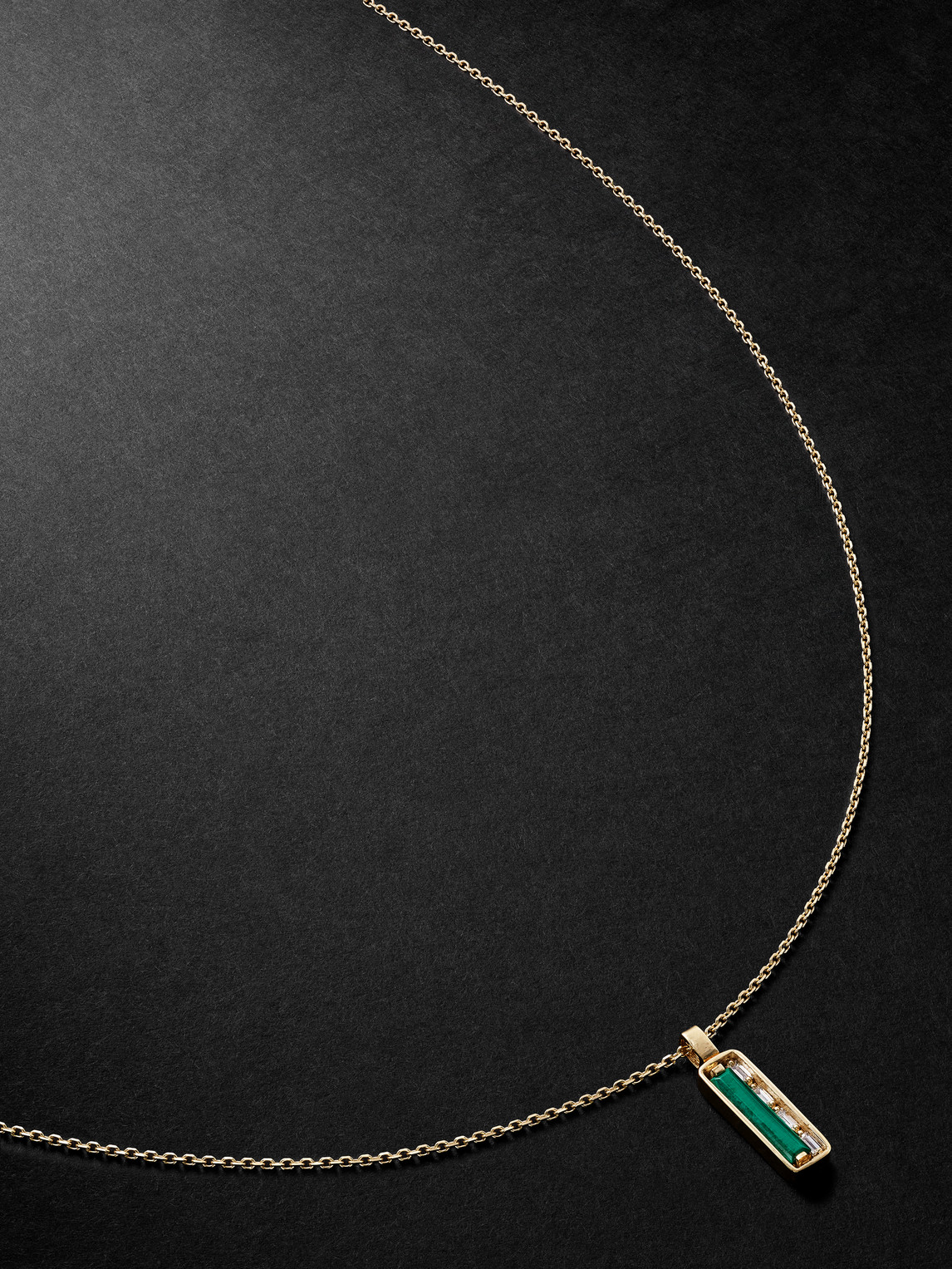 Suzanne Kalan 18-karat Gold, Malachite And Diamond Pendant Necklace In Green