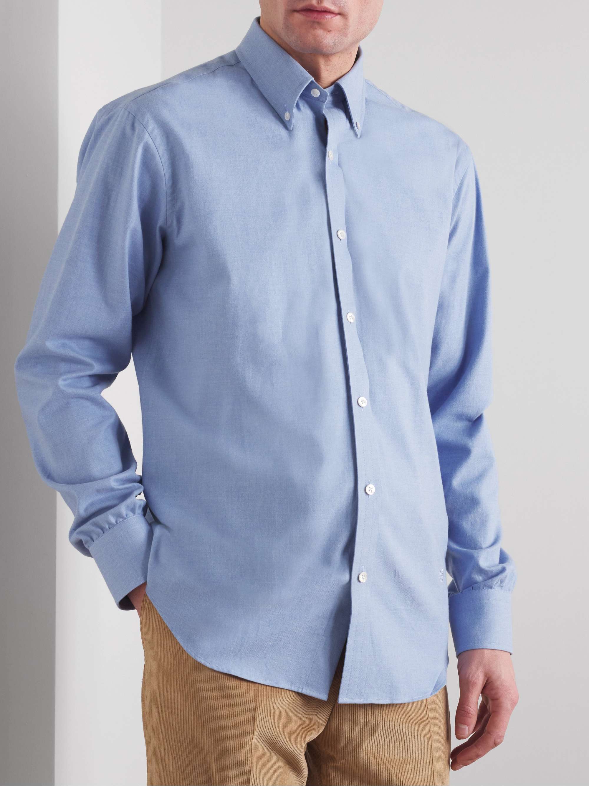 KINGSMAN Button-Down Collar Cotton-Twill Shirt