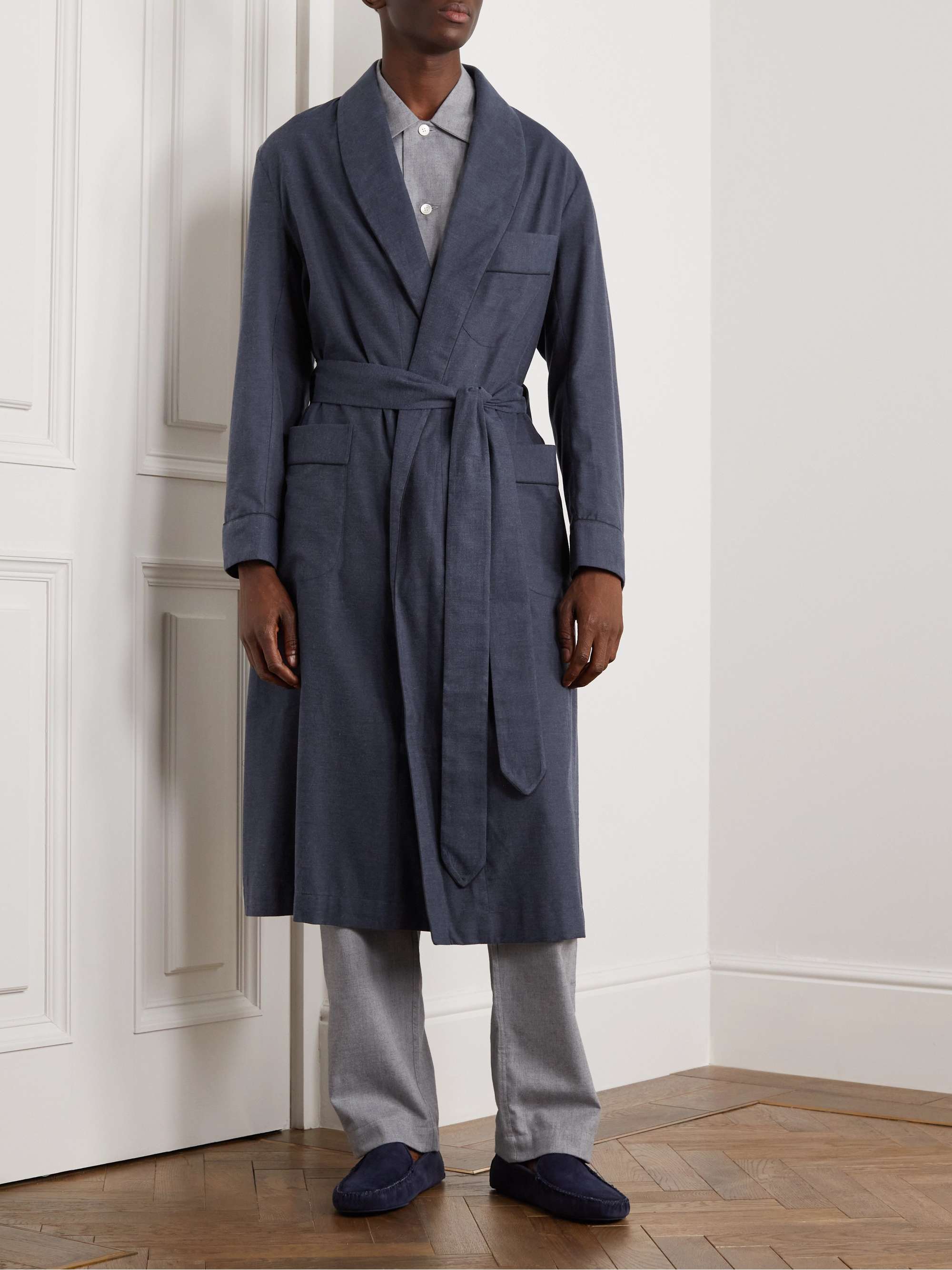 Brushed cotton hotsell dressing gown mens