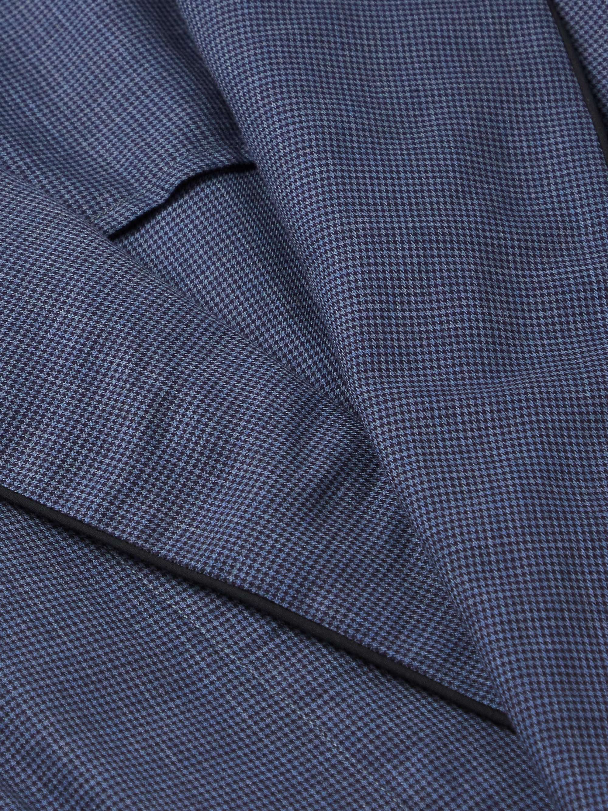 KINGSMAN Houndstooth Brushed-Cotton Robe