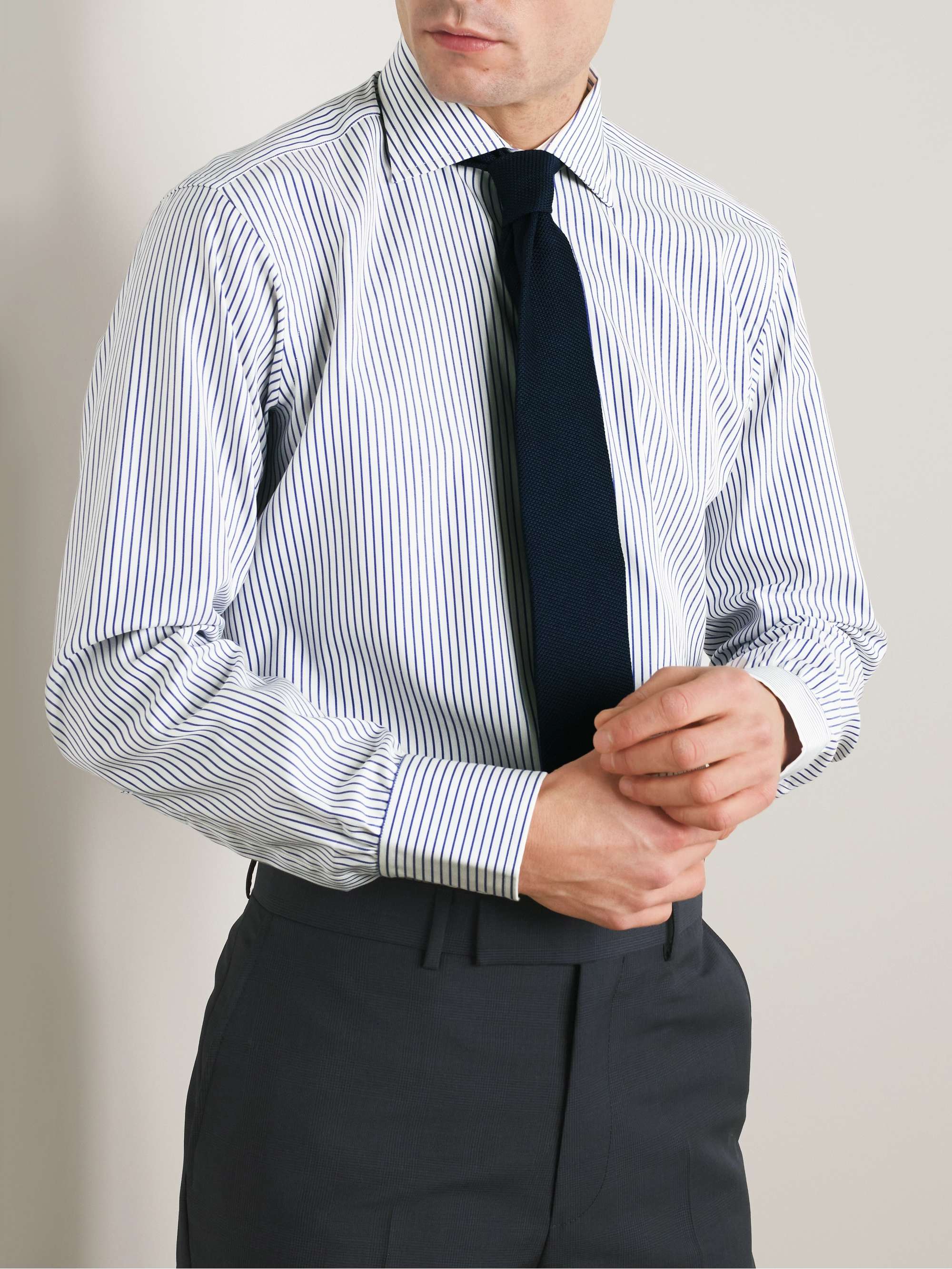 KINGSMAN Striped Cotton Shirt