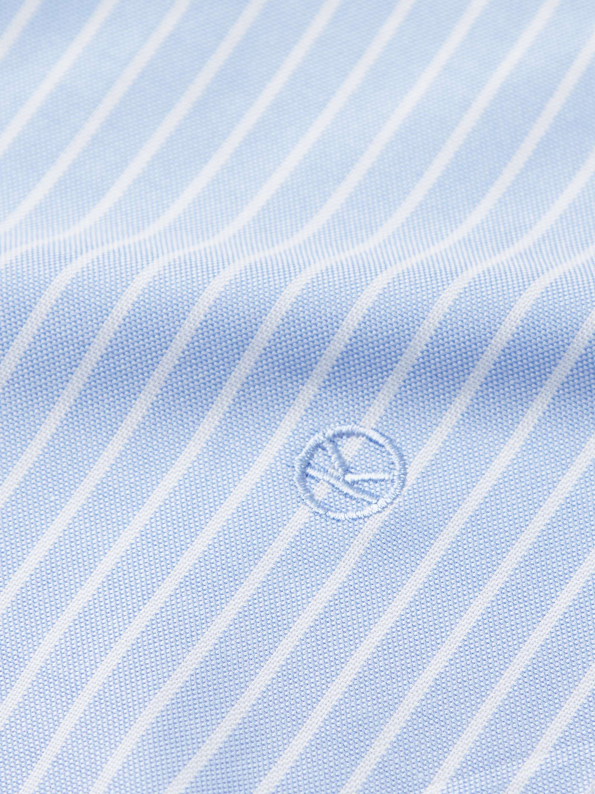 KINGSMAN Button-Down Collar Striped Cotton Shirt