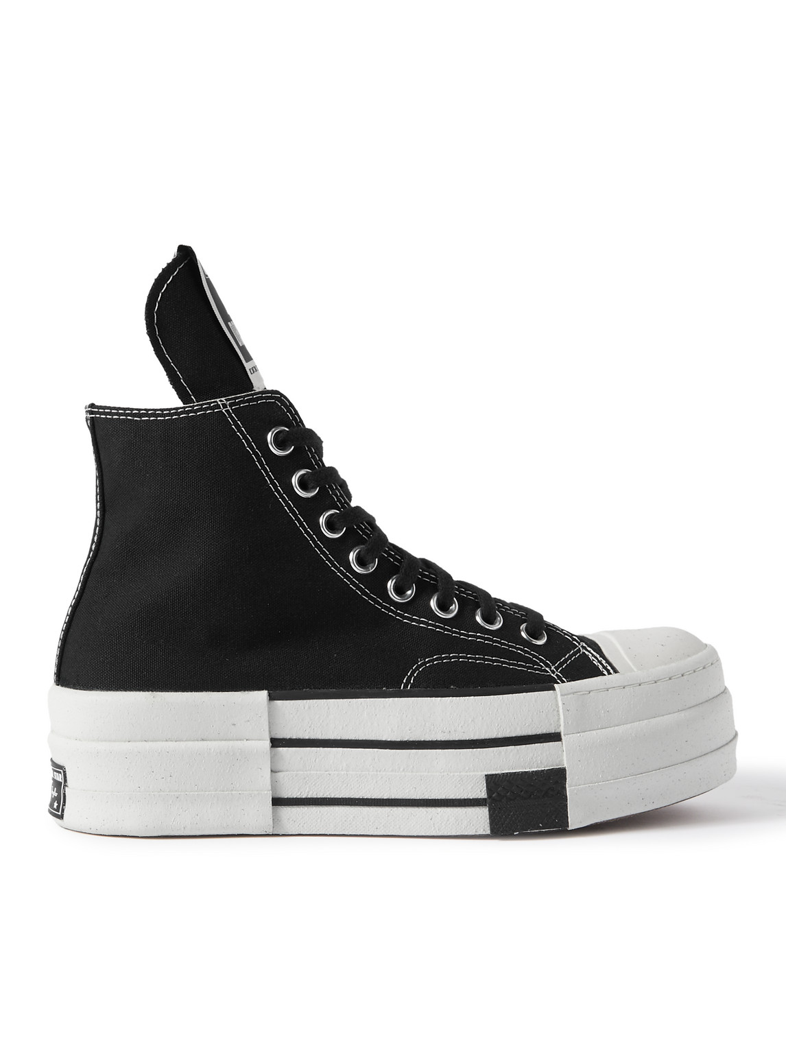Shop Rick Owens Converse Drkshdw Dbl Drkstar Chuck 70 Canvas High-top Sneakers In Black