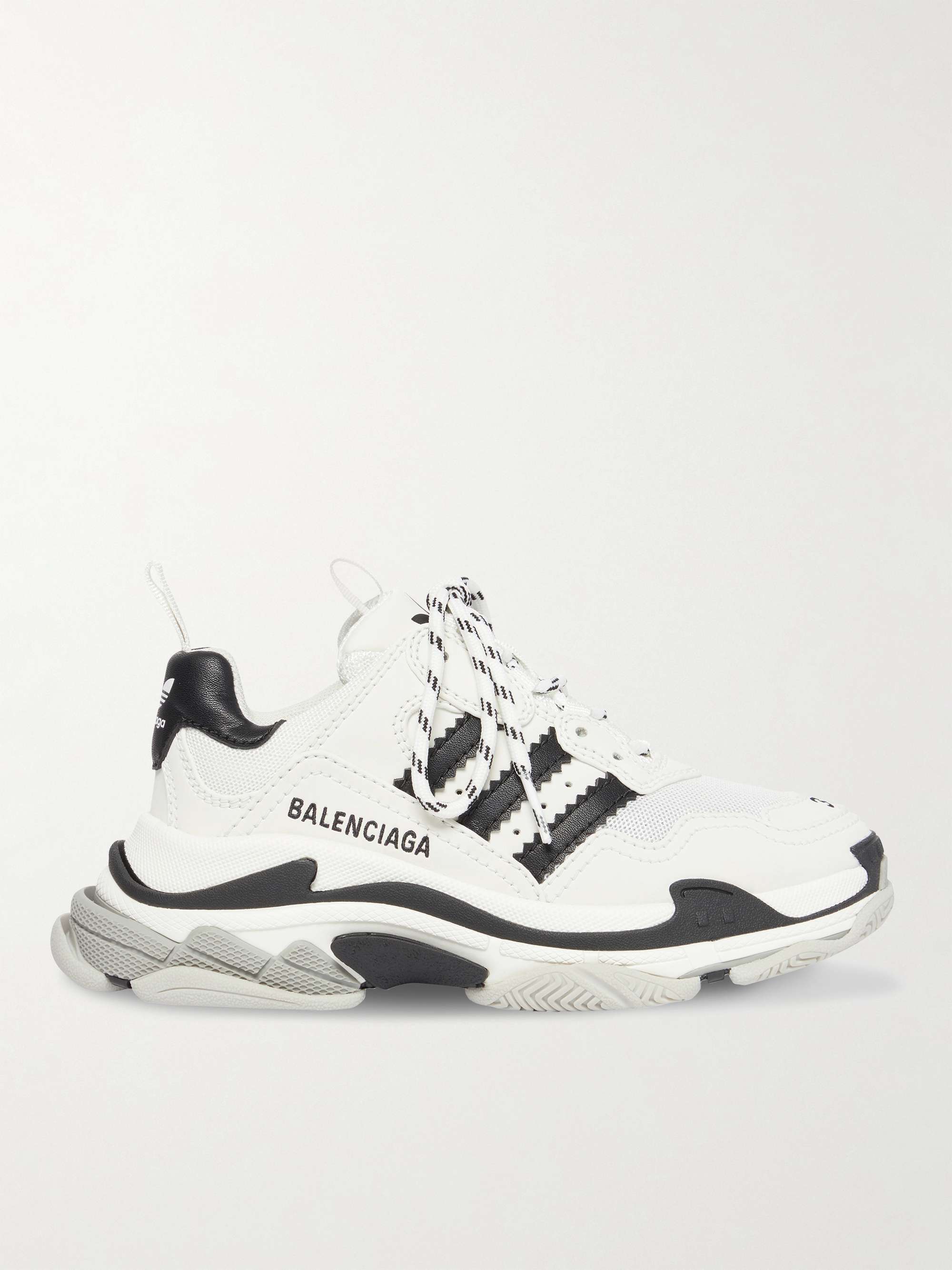 Green Triple S faux-leather and mesh trainers, Balenciaga