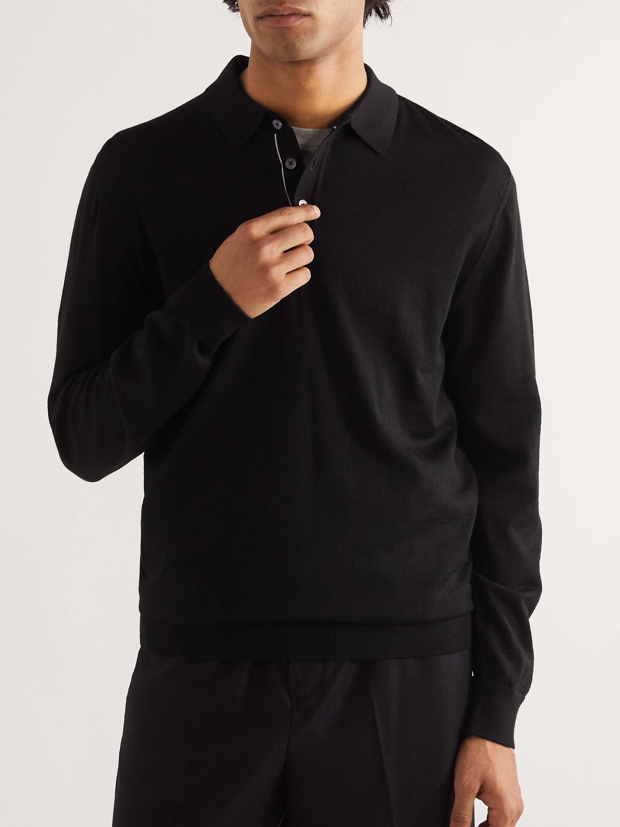 MR P. Slim-Fit Merino Wool Polo Shirt