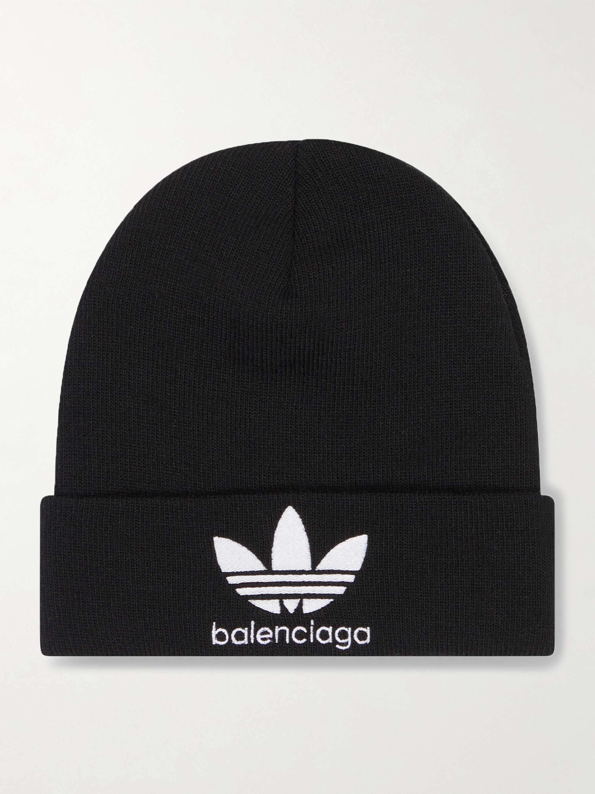 BALENCIAGA + adidas ロゴ 刺繍入り ニットビーニー | ミスターポーター