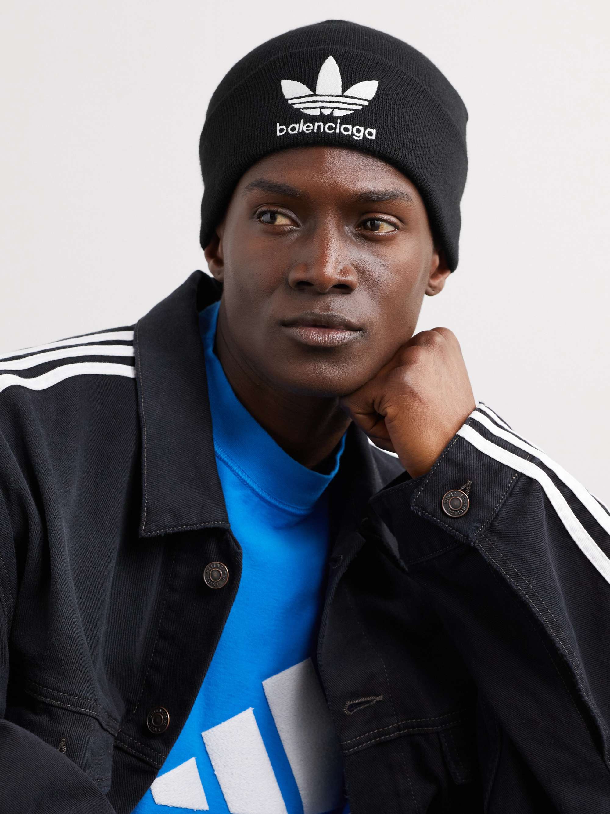 BALENCIAGA Logo-Embroidered Knitted Beanie Men | MR PORTER