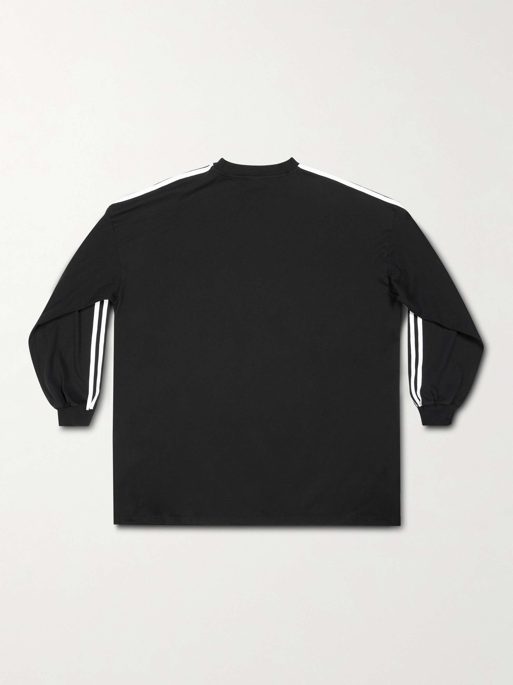 BALENCIAGA + adidas Oversized Striped Logo-Print Cotton-Jersey T-Shirt ...