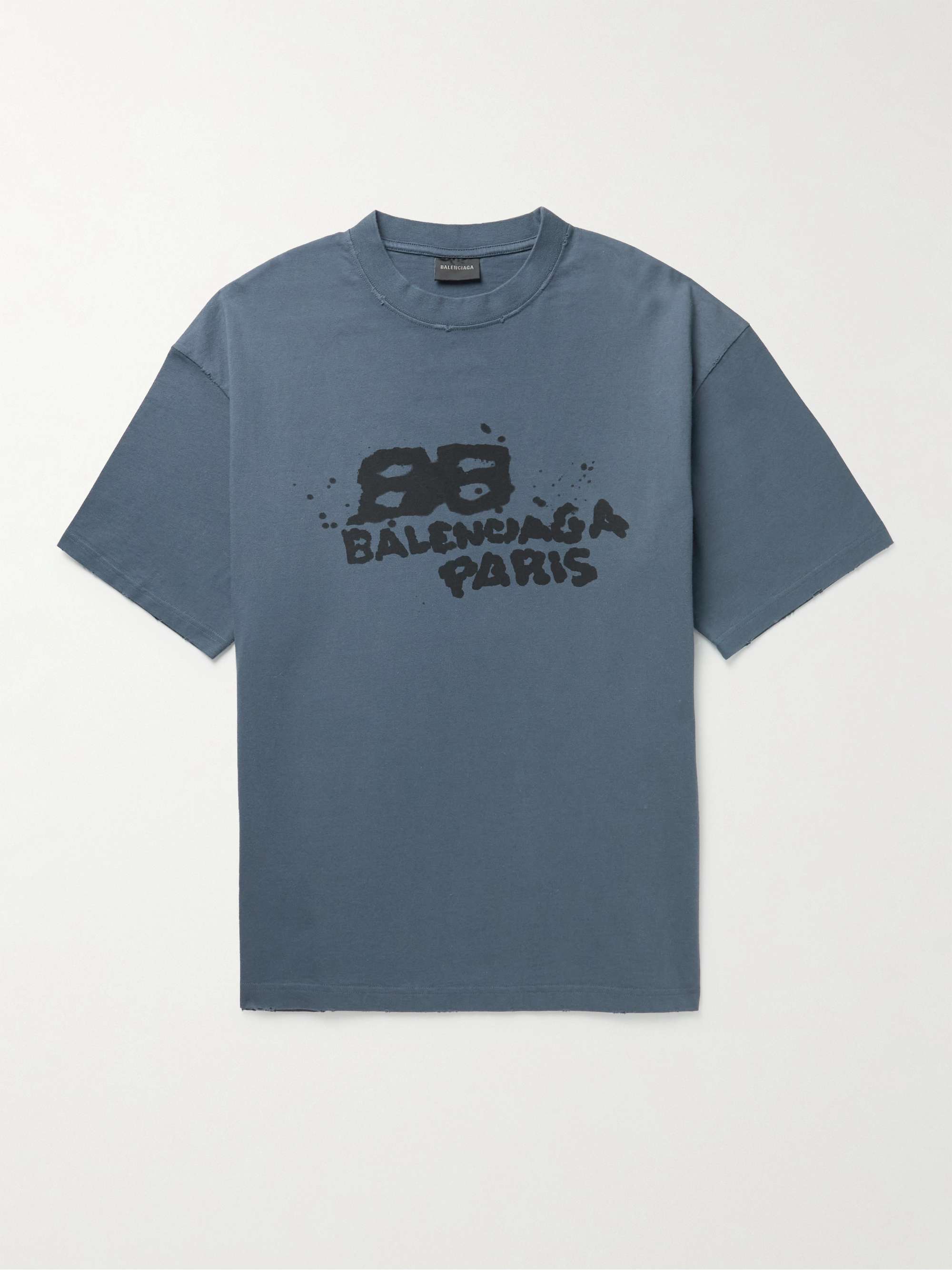 【新品正規品】BALENCIAGA ロゴプリントコットンTシャツ