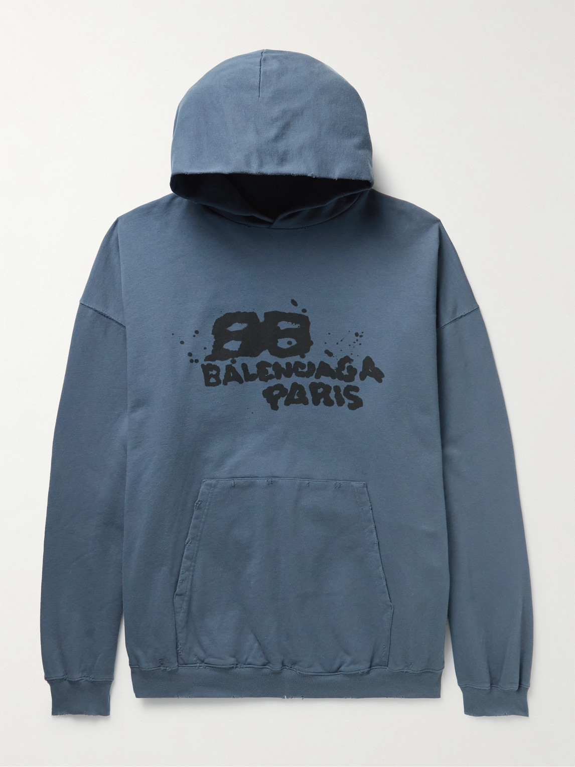 Balenciaga Oversized Distressed Logo-Print Cotton Hoodie - Men