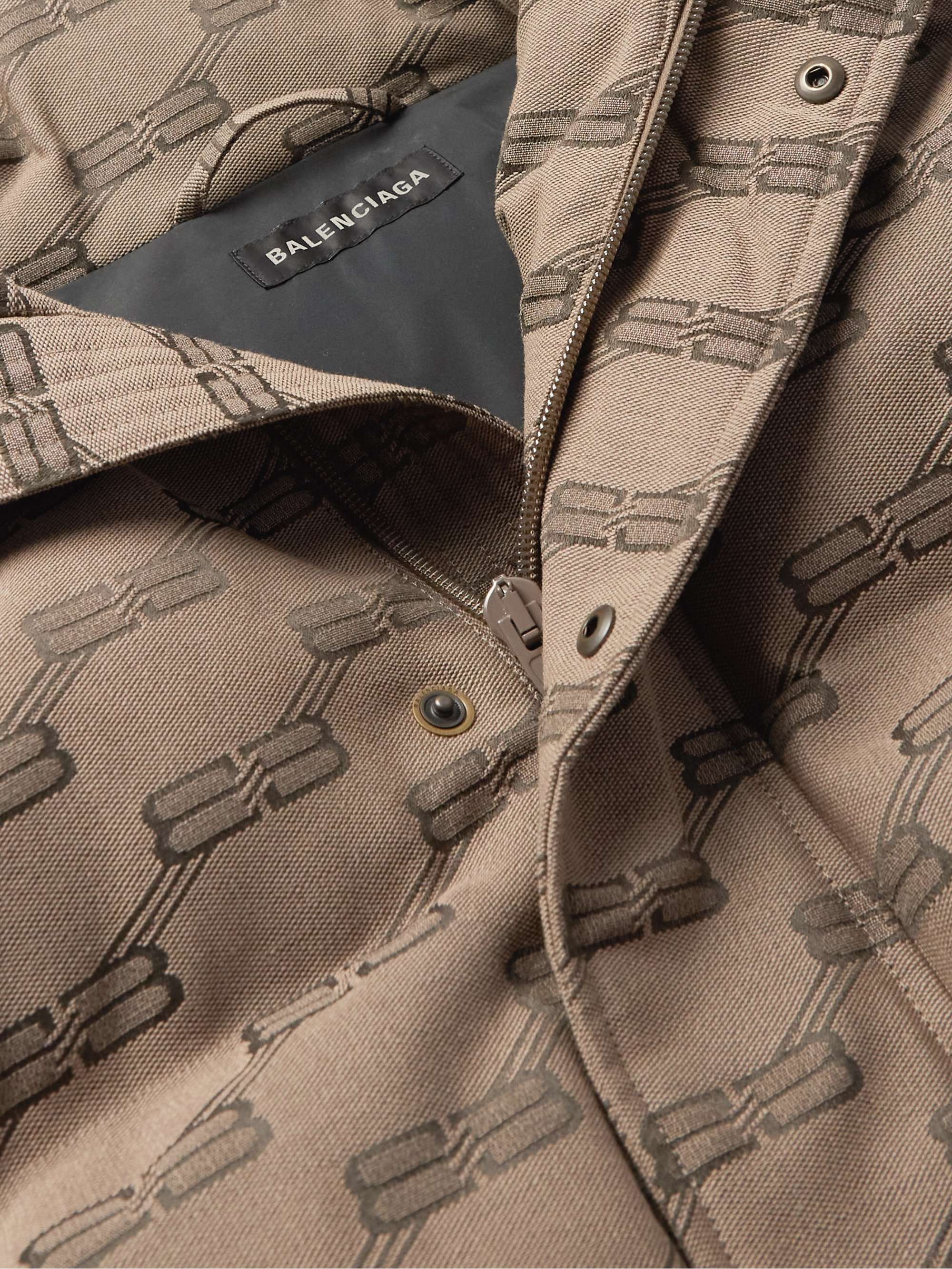 BALENCIAGA Oversized Padded Logo-Jacquard Cotton-Blend Jacket