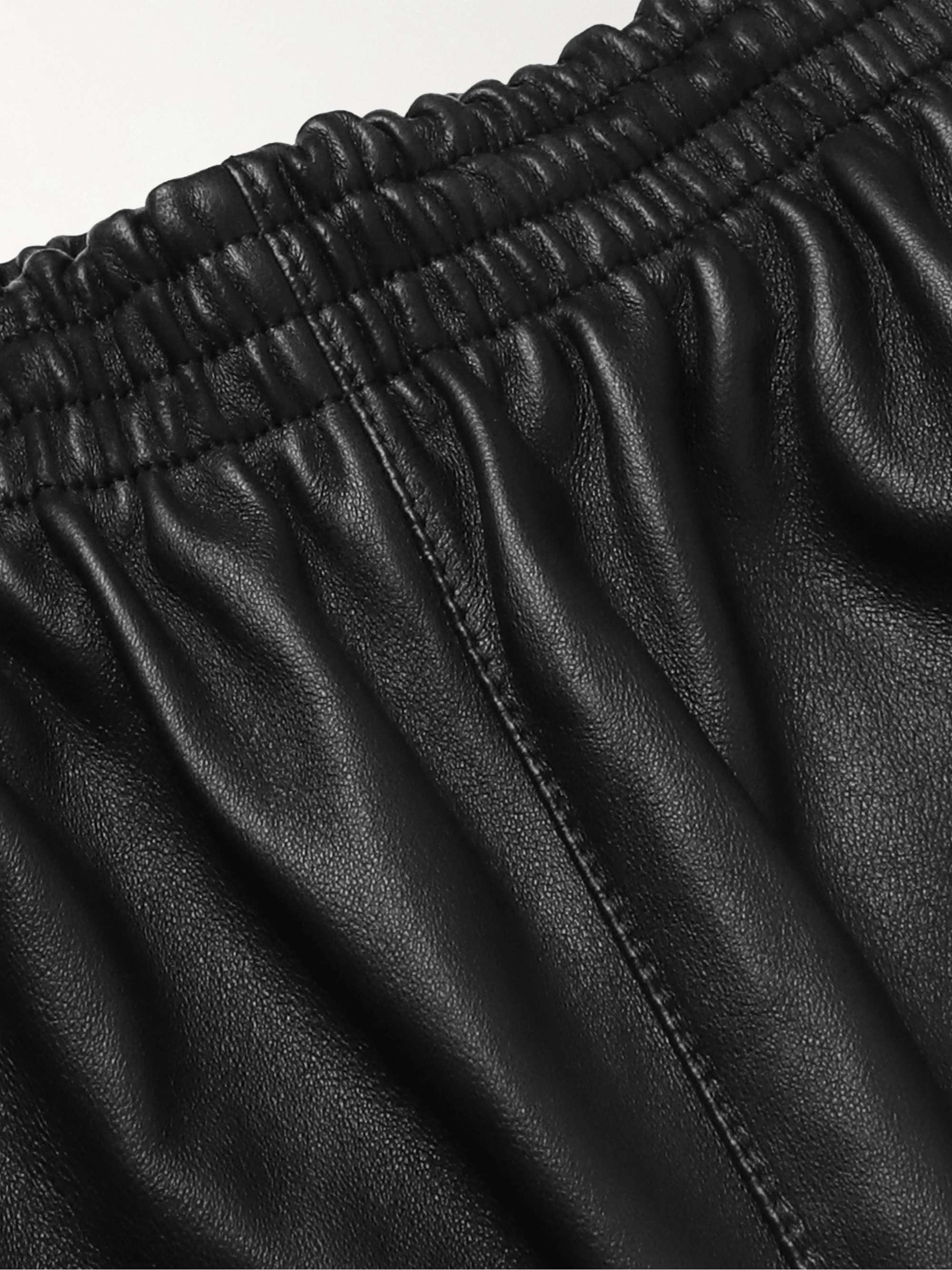 BALENCIAGA Straight-Leg Striped Leather Sweatpants for Men | MR PORTER