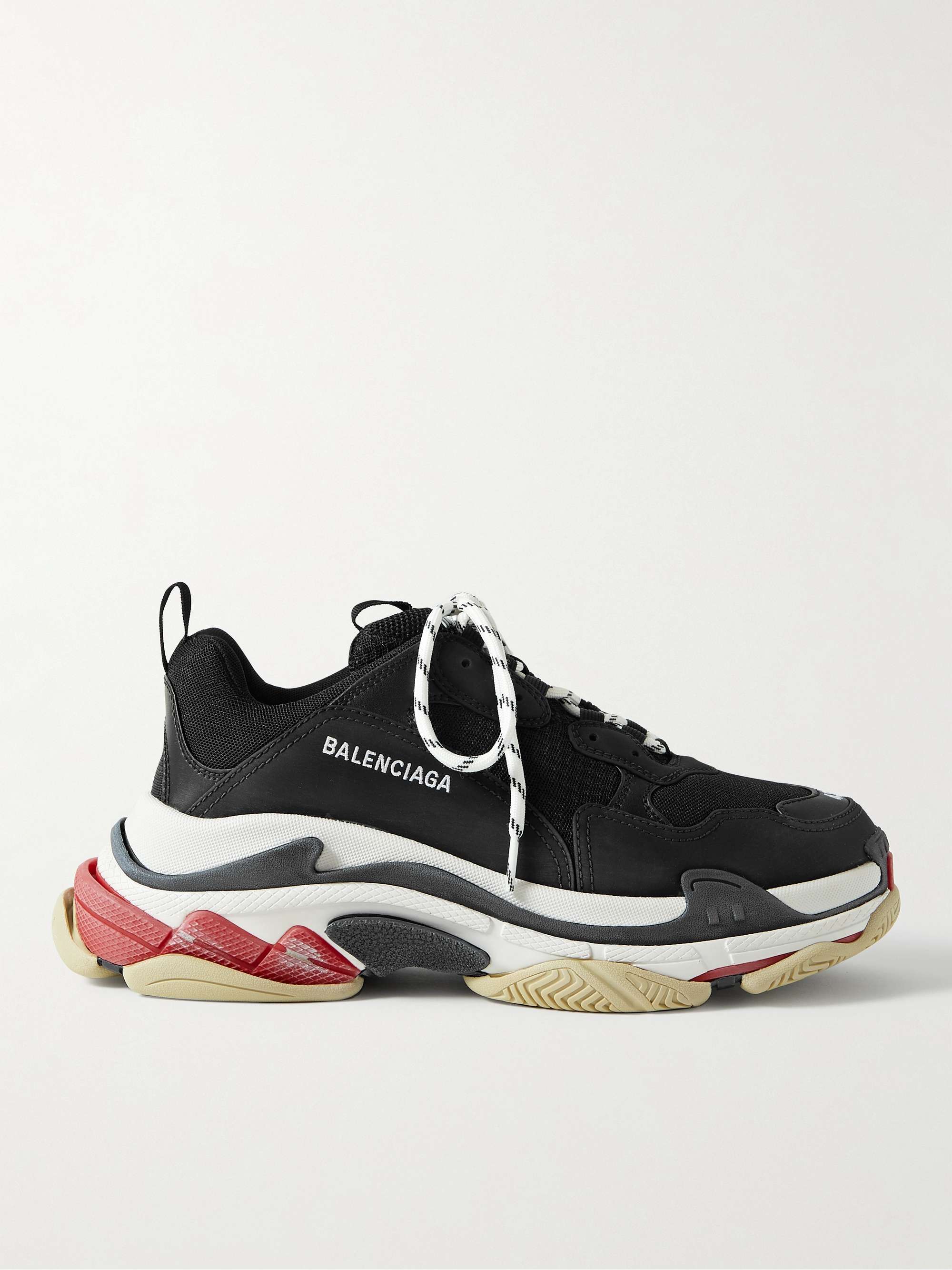 Triple S Mesh, Faux Suede and Faux Leather Sneakers