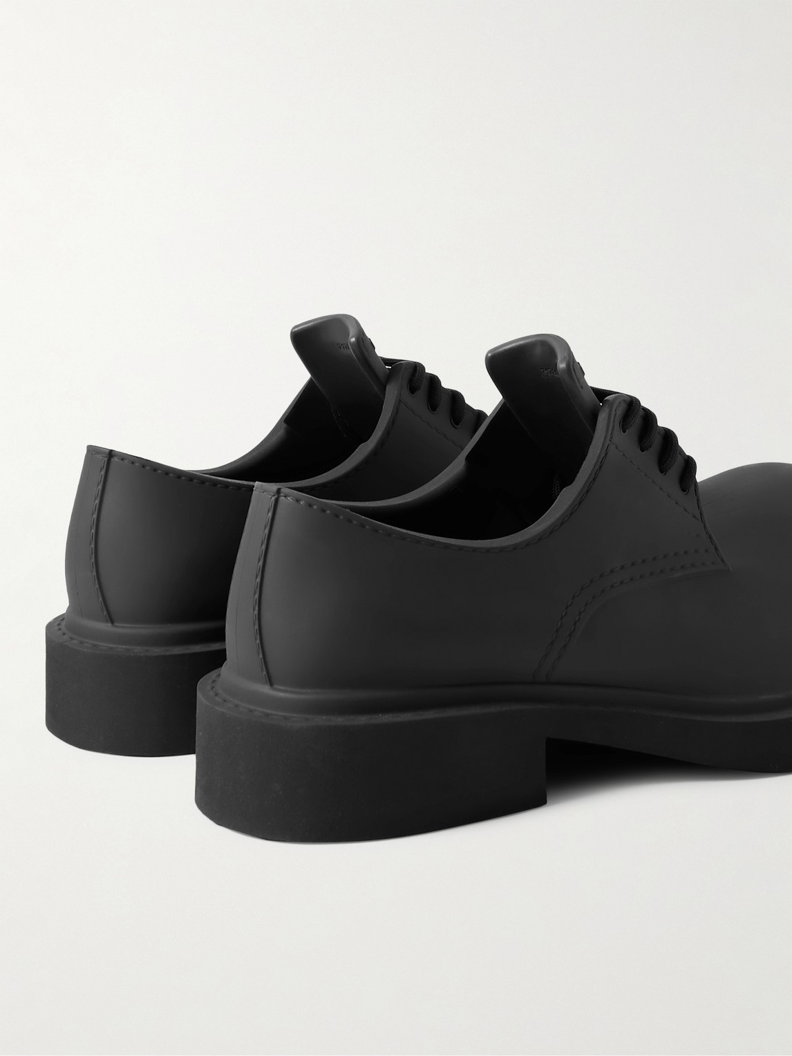 Shop Balenciaga Rubber Derby Shoes In Black