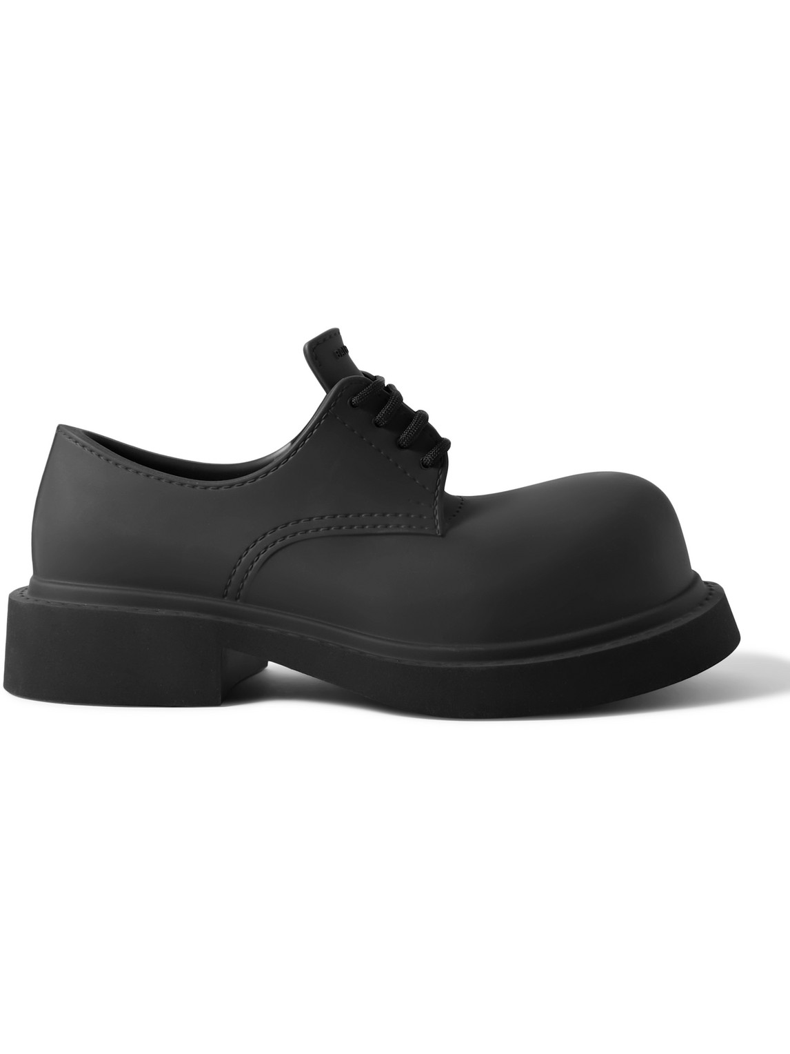 Shop Balenciaga Rubber Derby Shoes In Black