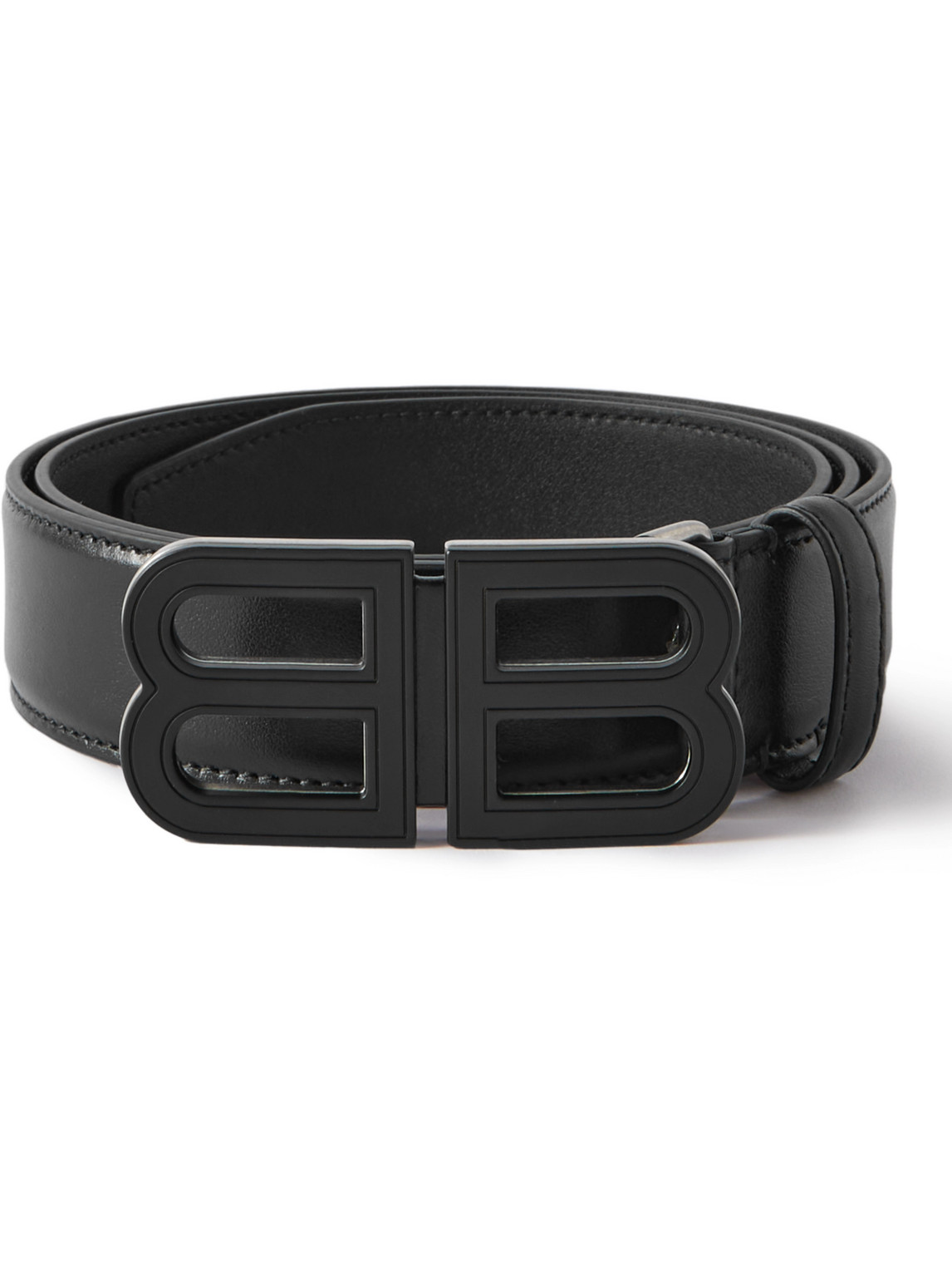 Balenciaga 3.5cm Logo-embellished Leather Belt In Black