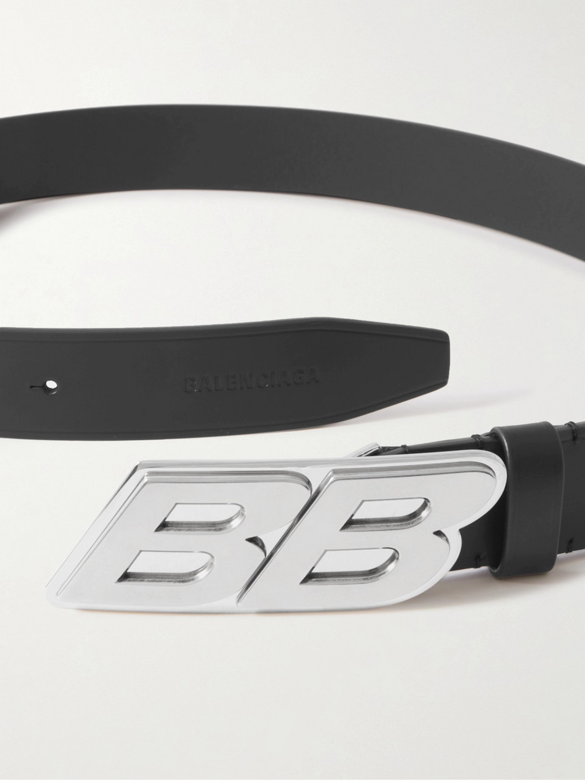 Shop Balenciaga 3.5cm Logo-embellished Leather Belt In Black