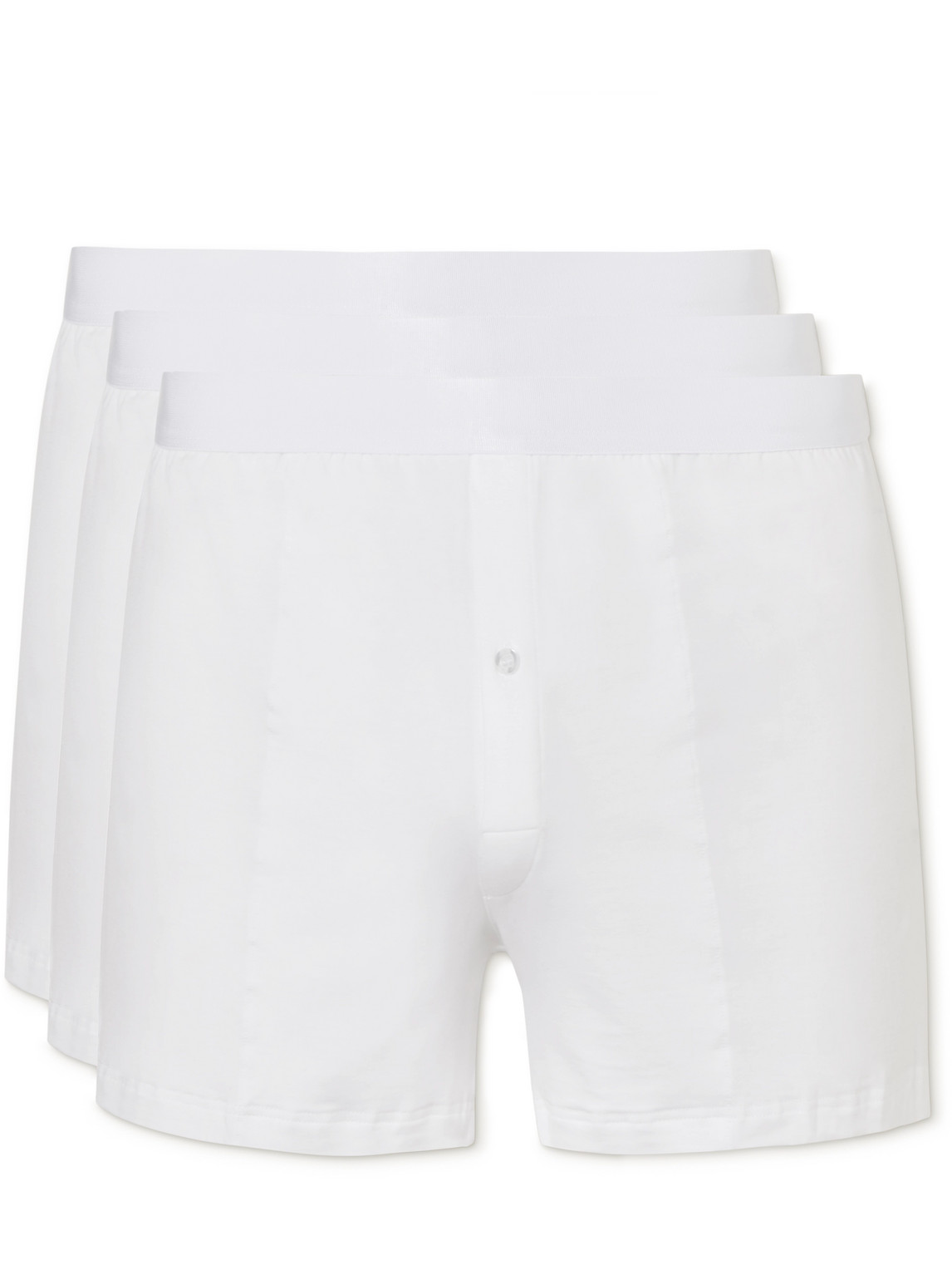 Cdlp Three-pack Slim-fit Stretch-lyocell Boxer Shorts In White
