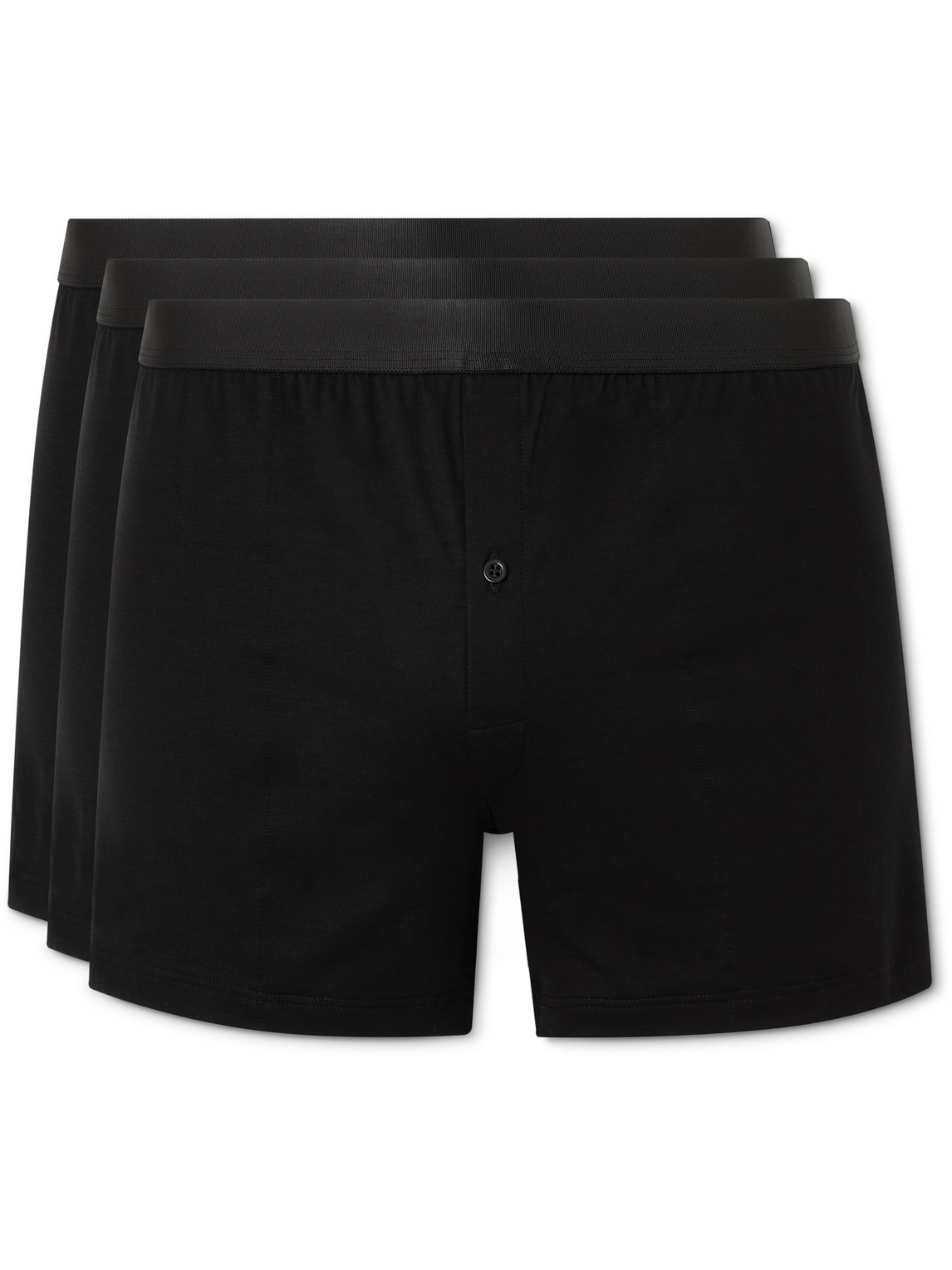 Cdlp Three-pack Slim-fit Stretch-lyocell Boxer Shorts In Black