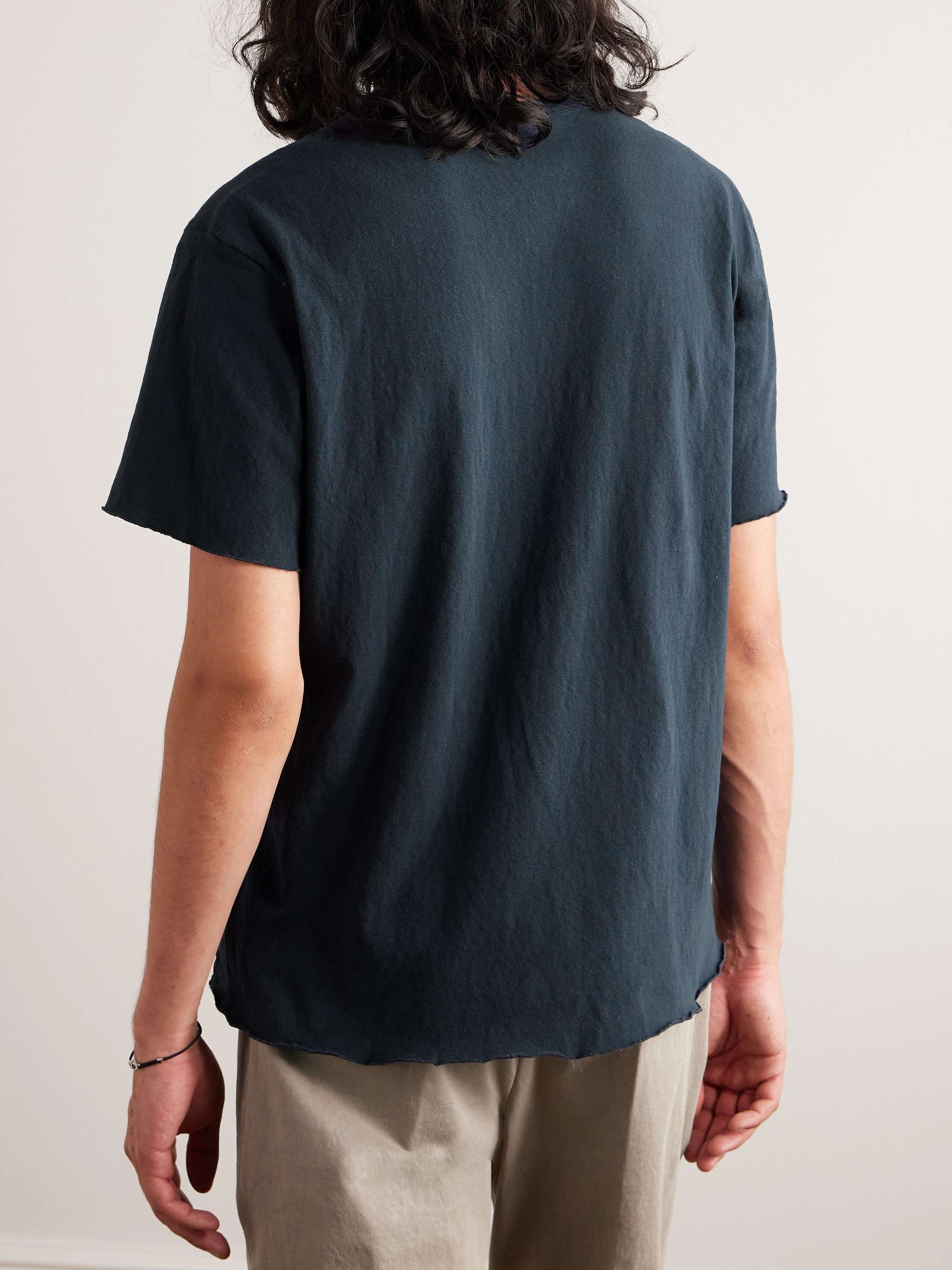 JAMES PERSE Garment-Dyed Brushed Cotton-Blend Jersey T-Shirt