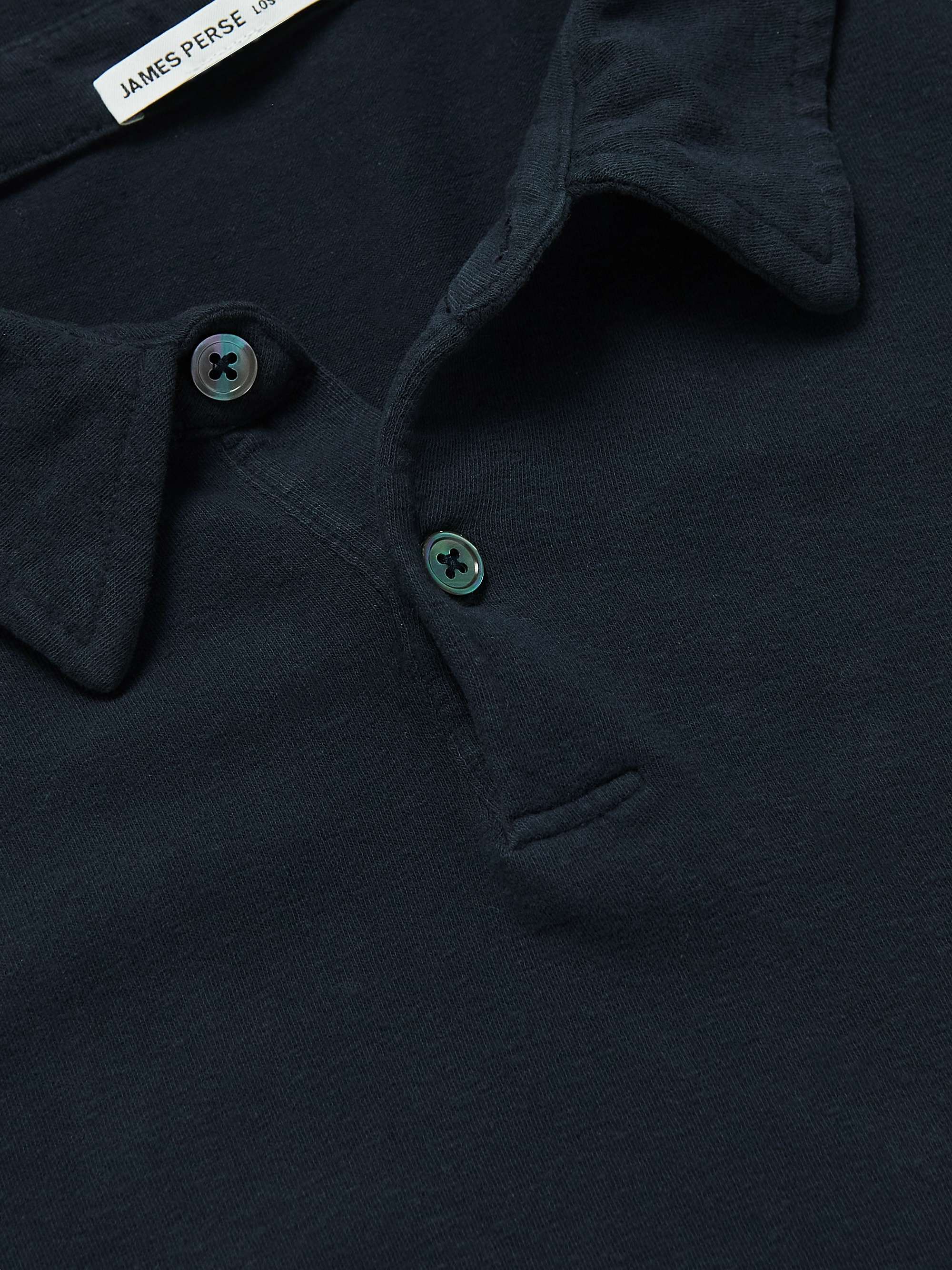 JAMES PERSE Brushed Cotton-Blend Jersey Polo Shirt