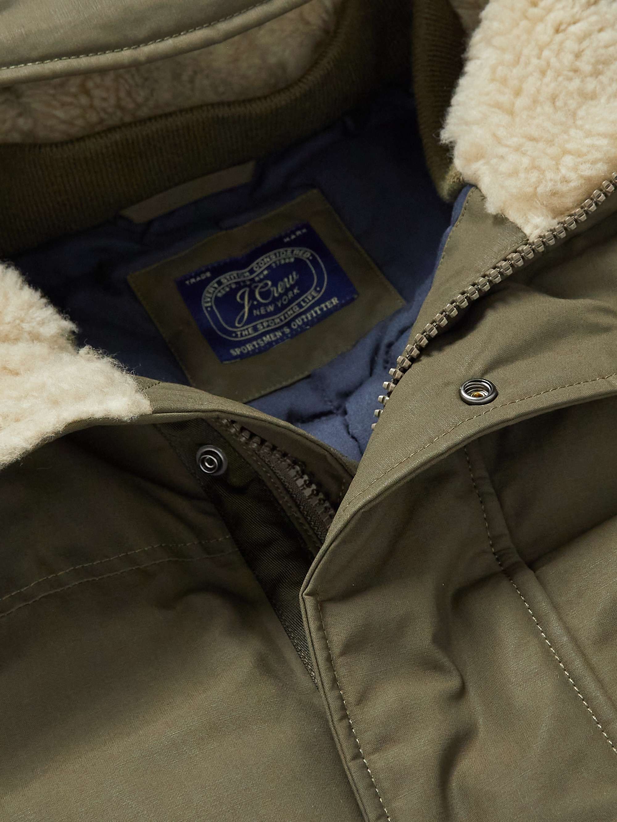 J.CREW Outdoorsman Fleece-Lined Padded Twill Parka