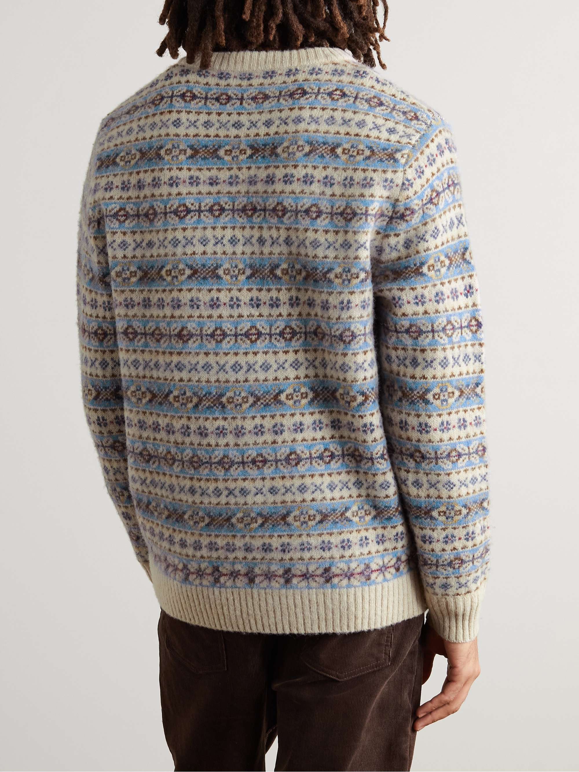J.CREW Paul Fair Isle Brushed Wool Sweater