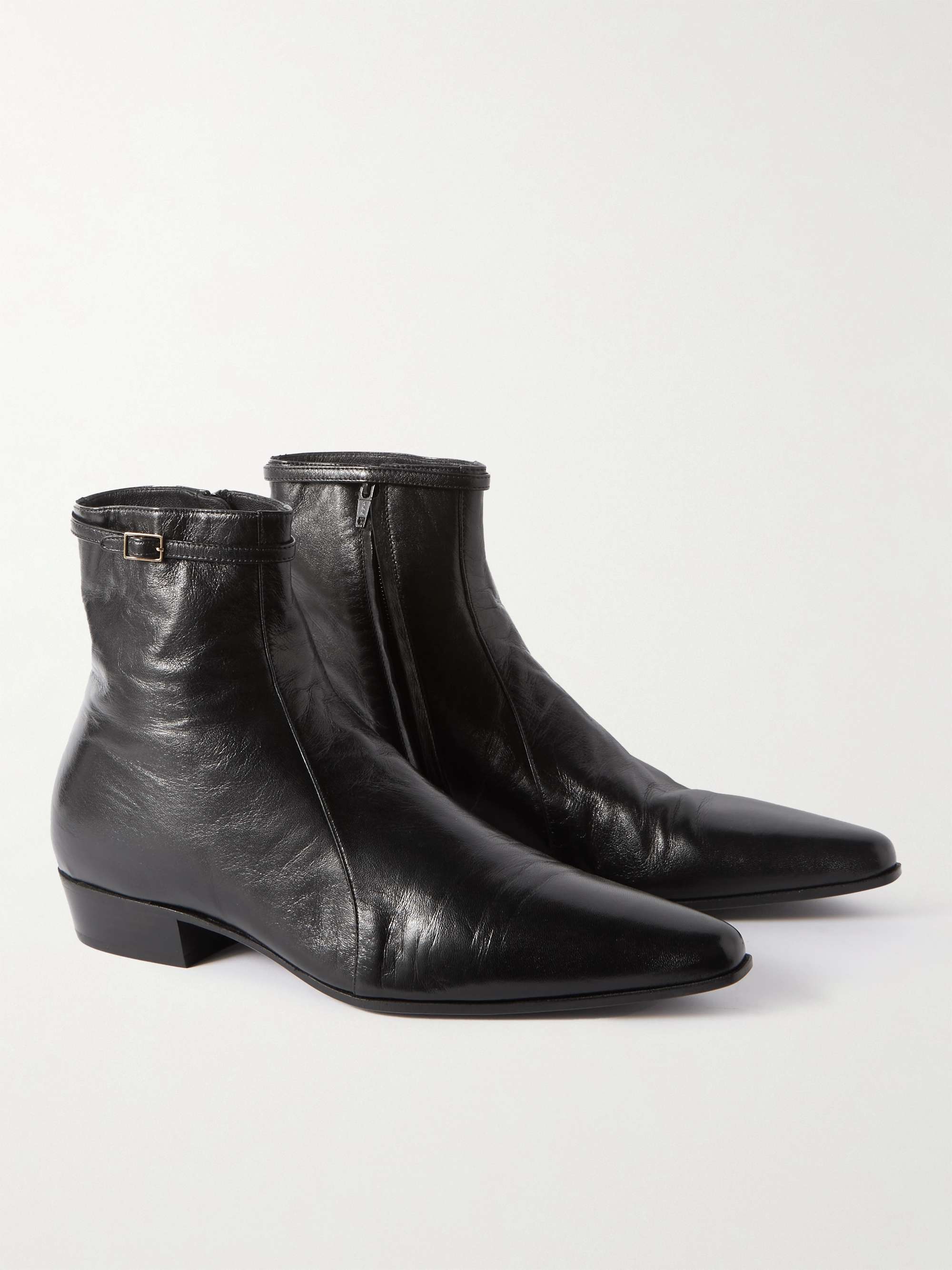 SAINT LAURENT Arsun Leather Ankle Boots for Men | MR PORTER