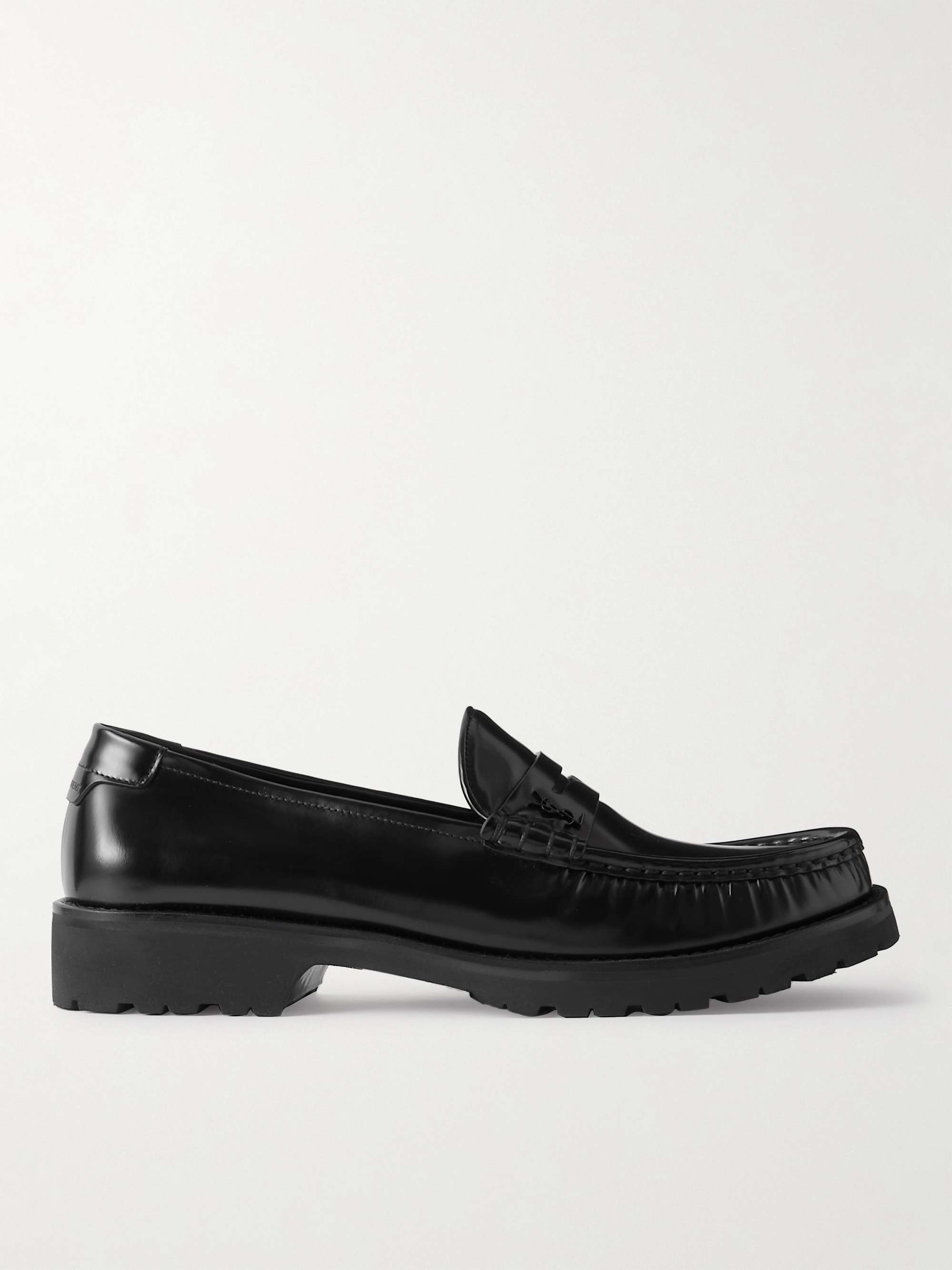 Modig selvfølgelig Virkelig SAINT LAURENT Le Loafer Monogram Logo-Appliquéd Leather Penny Loafers for  Men | MR PORTER