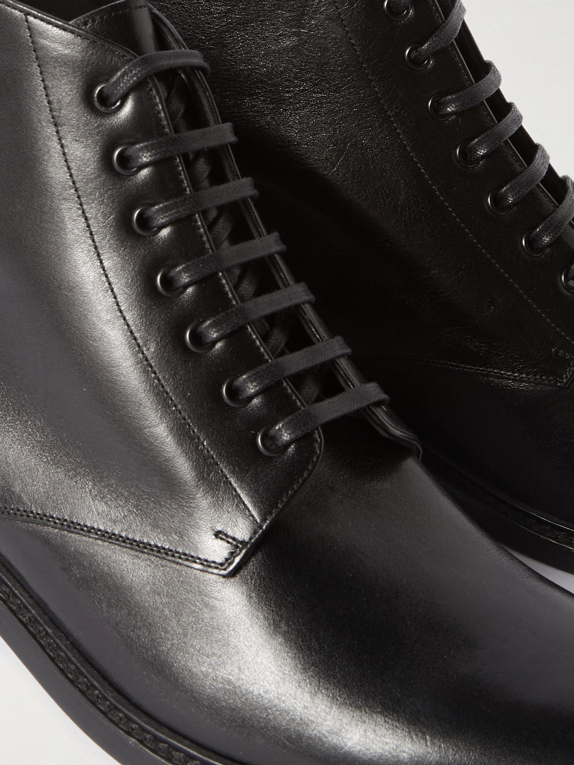 Shop Saint Laurent Army Leather Desert Boots In Black