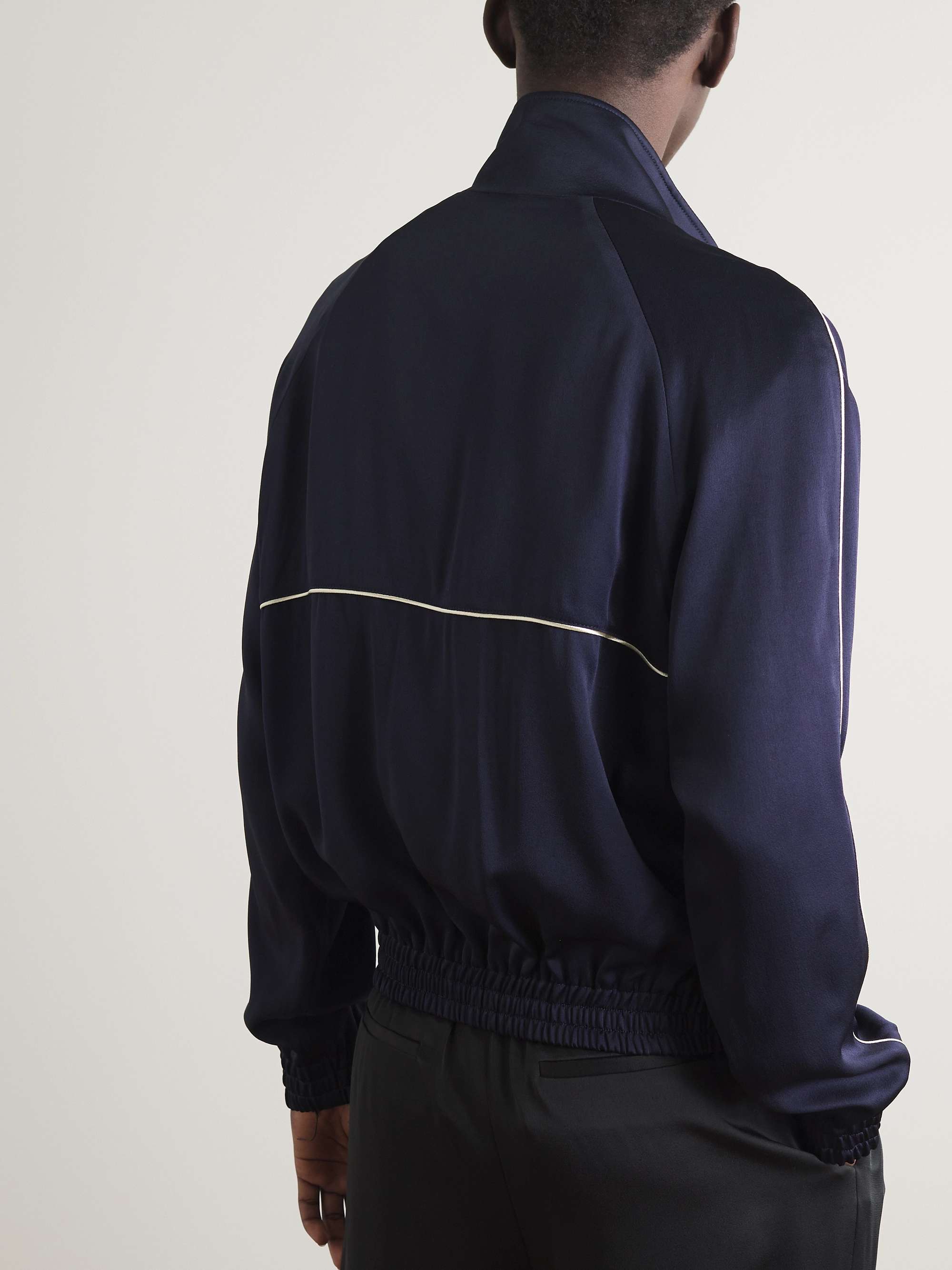 SAINT LAURENT Teddy Piped Satin-Jersey Track Jacket for Men | MR PORTER