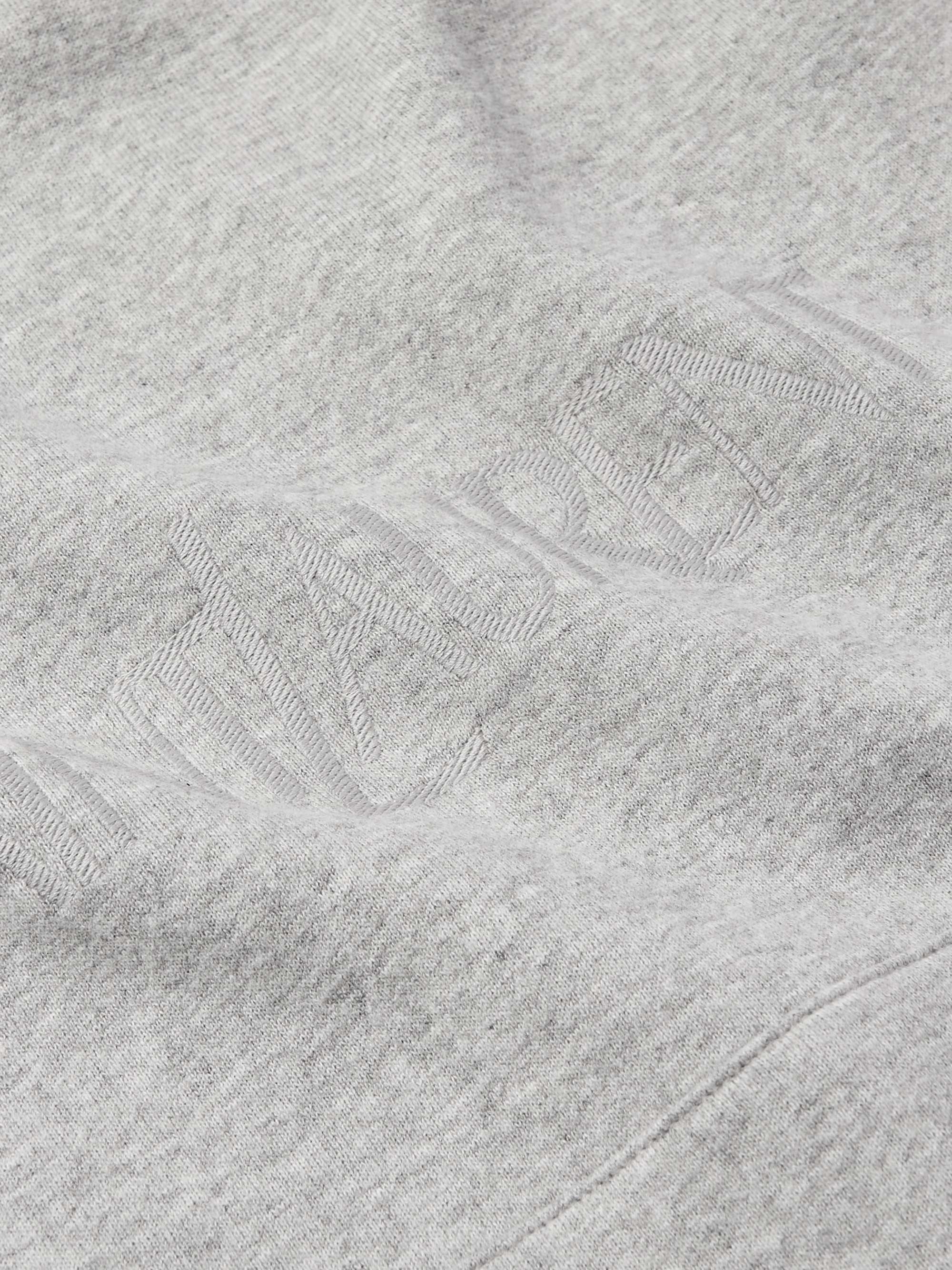 SAINT LAURENT Logo-Embroidered Cotton-Blend Jersey Hoodie
