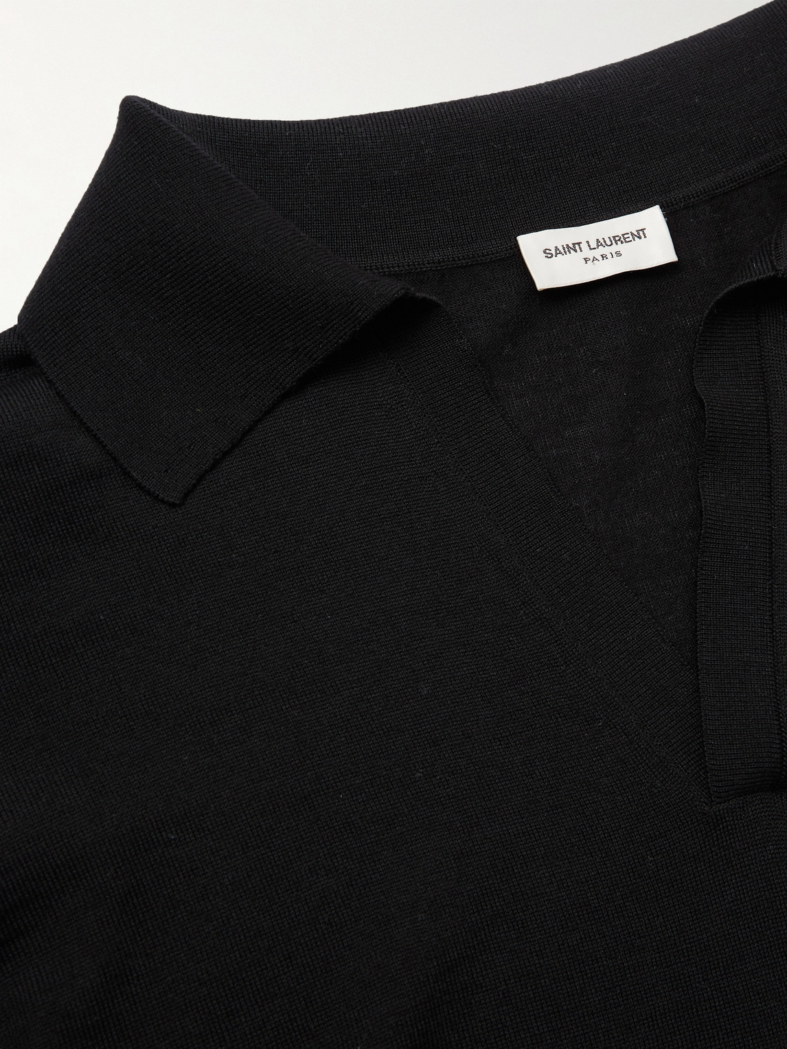 Shop Saint Laurent Cashmere Polo Shirt In Black