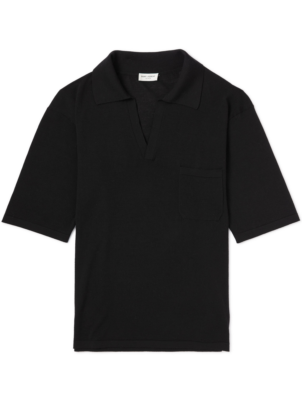 Saint Laurent Wool Polo Shirt In Black