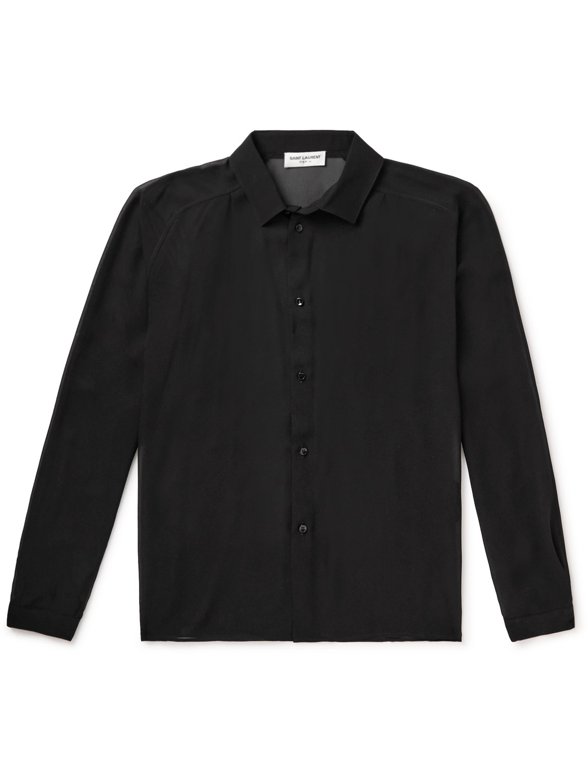Saint Laurent Silk-chiffon Shirt In Black
