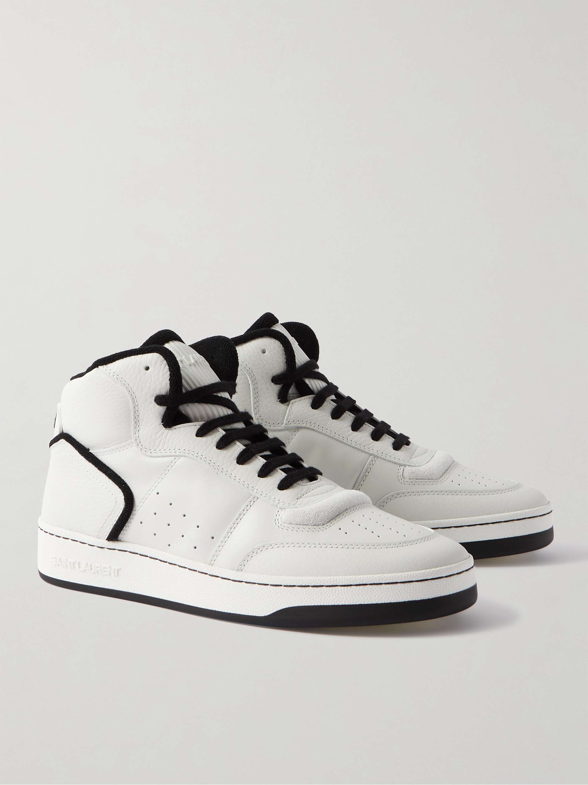 SAINT LAURENT SL/80 Perforated Leather High-Top Sneakers for Men | MR ...