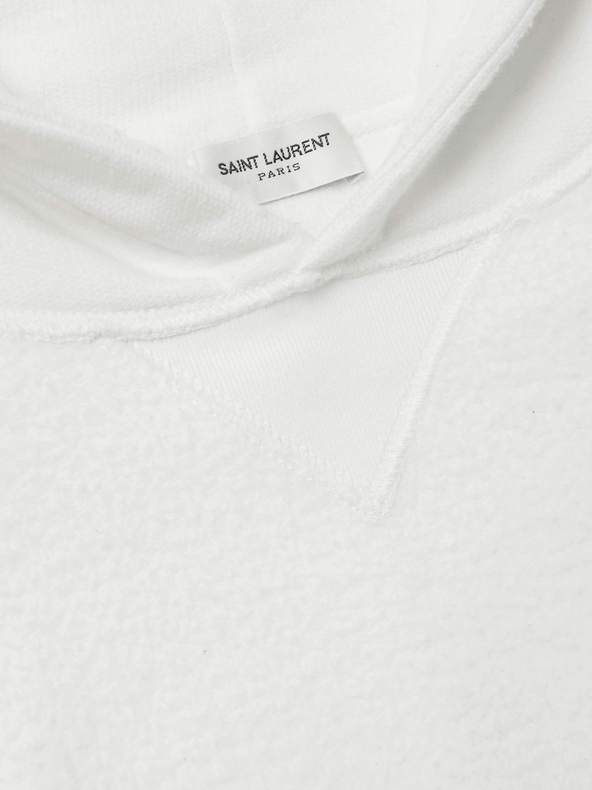SAINT LAURENT Agafay Logo-Print Cotton-Fleece Hoodie