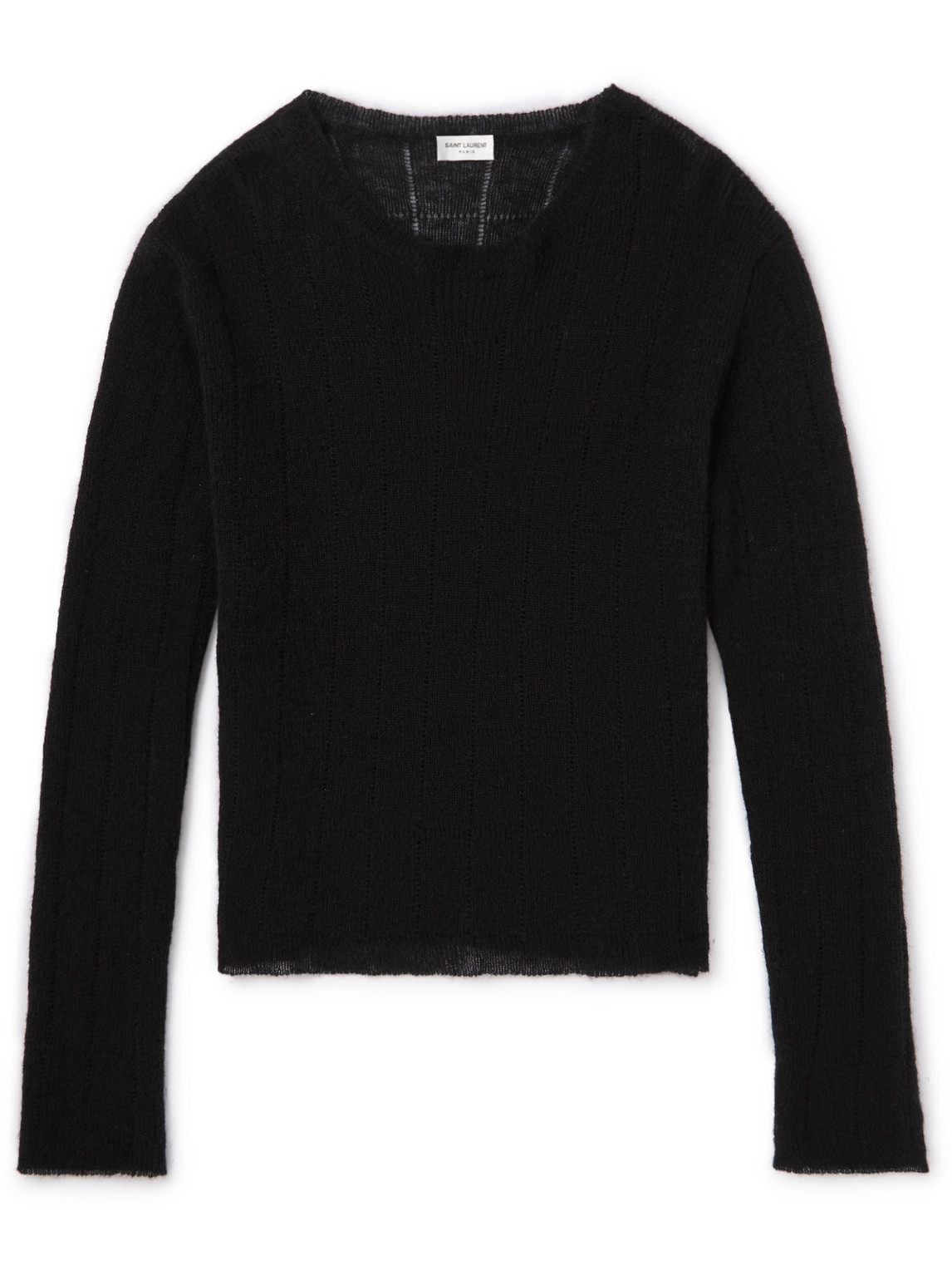 Saint Laurent Ribbed Alpaca-blend Sweater In Black