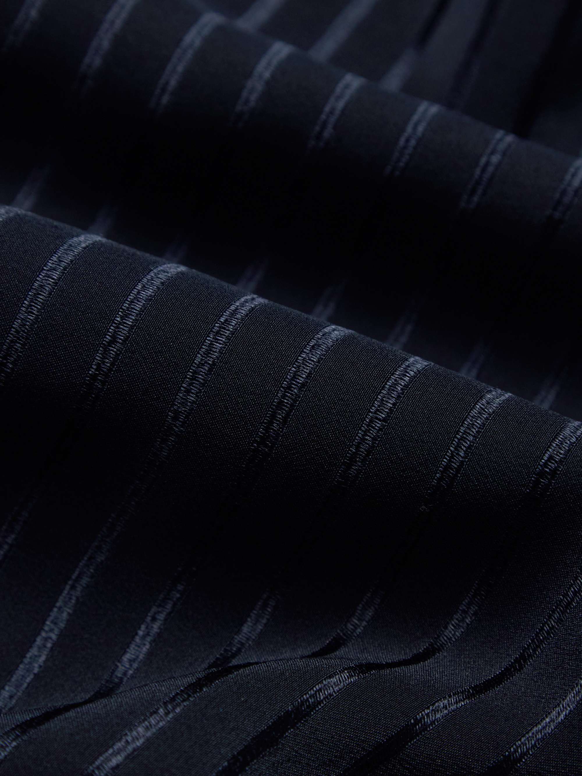SAINT LAURENT Camp-Collar Striped Silk-Charmeuse Shirt