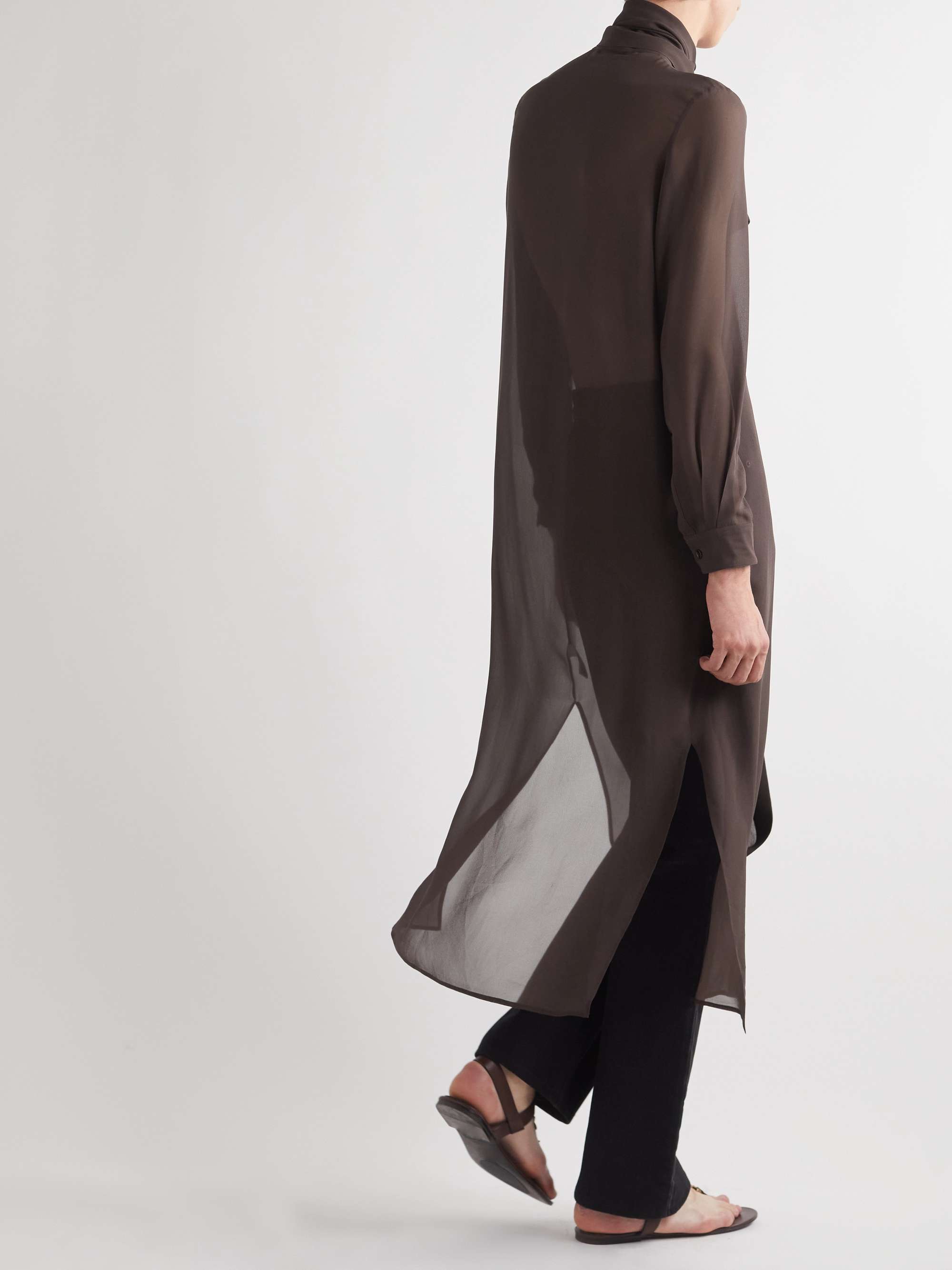 SAINT LAURENT Silk-Georgette Shirt