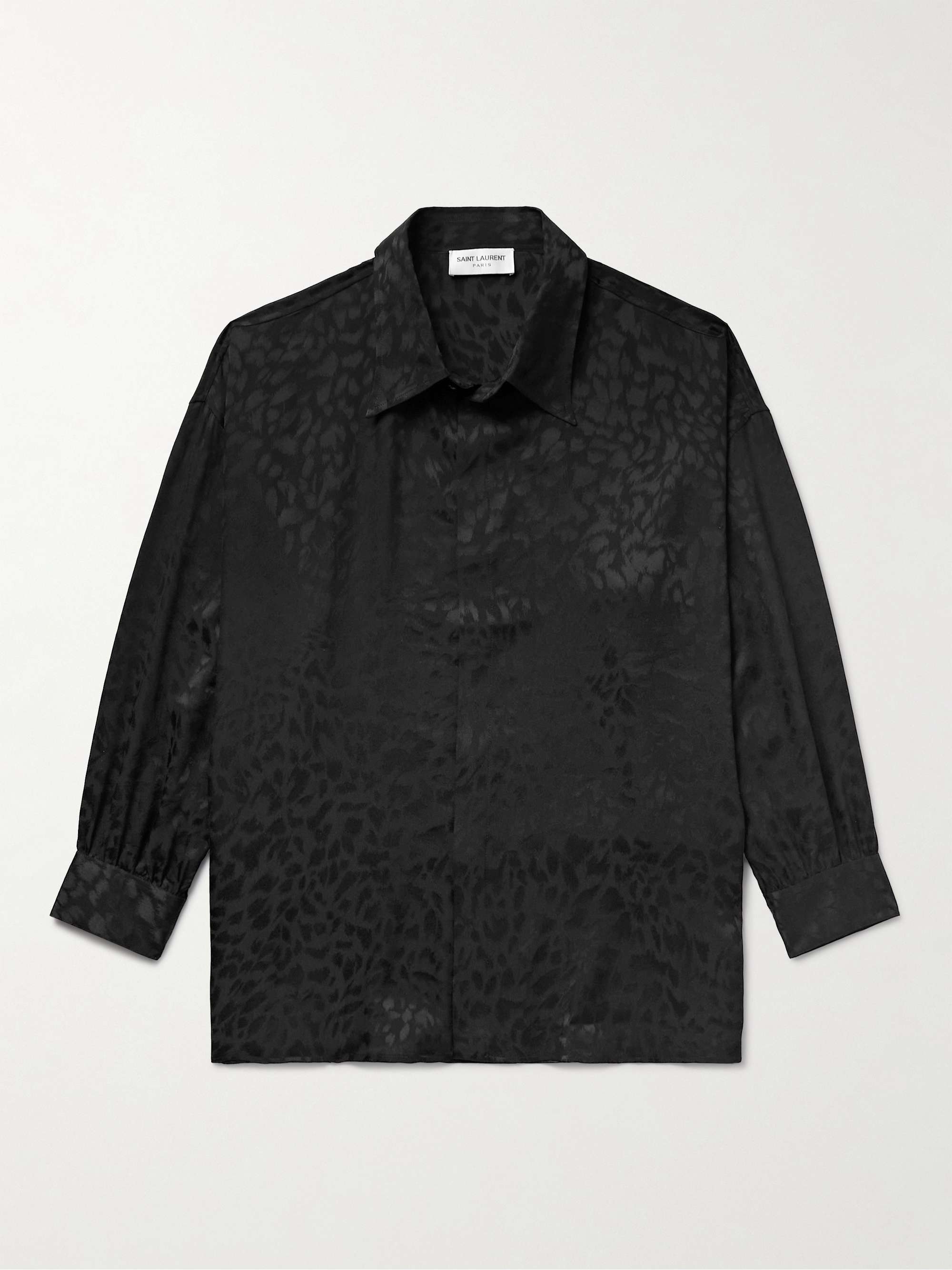 SAINT LAURENT Silk-Satin Jacquard Shirt for Men | MR PORTER