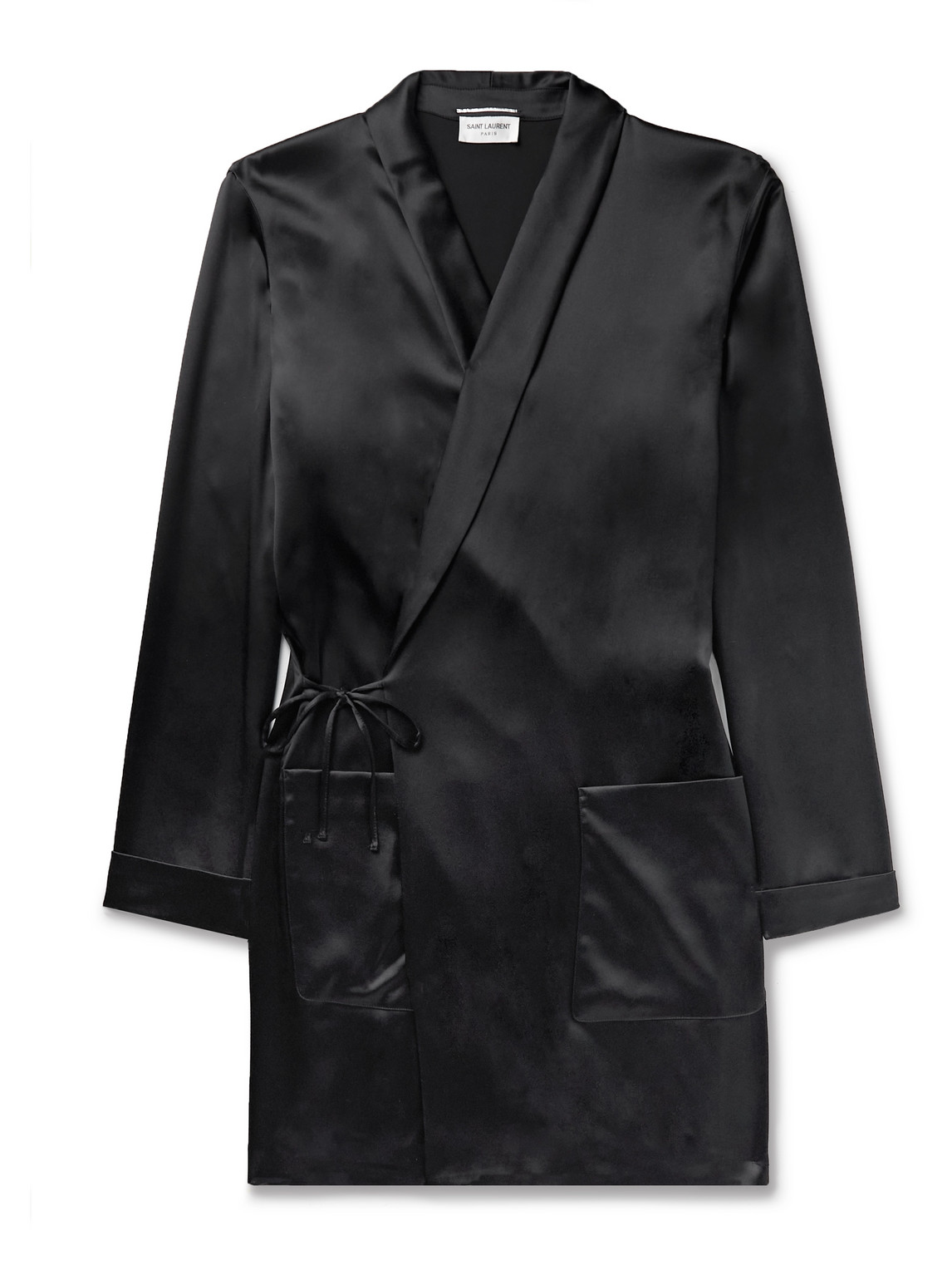 Saint Laurent Silk-satin Jacket In Black