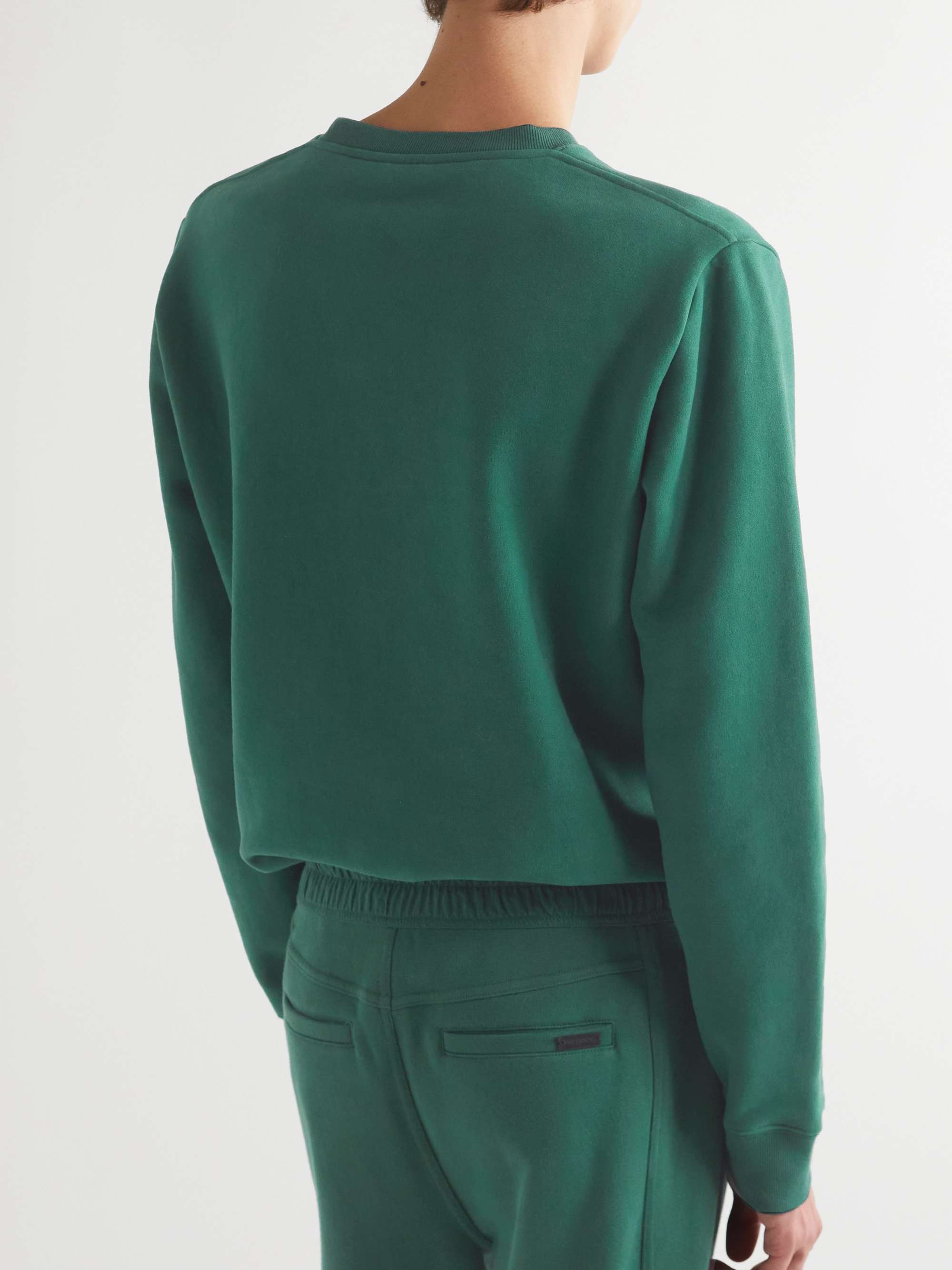 SAINT LAURENT Logo-Print Cotton-Jersey Sweatshirt